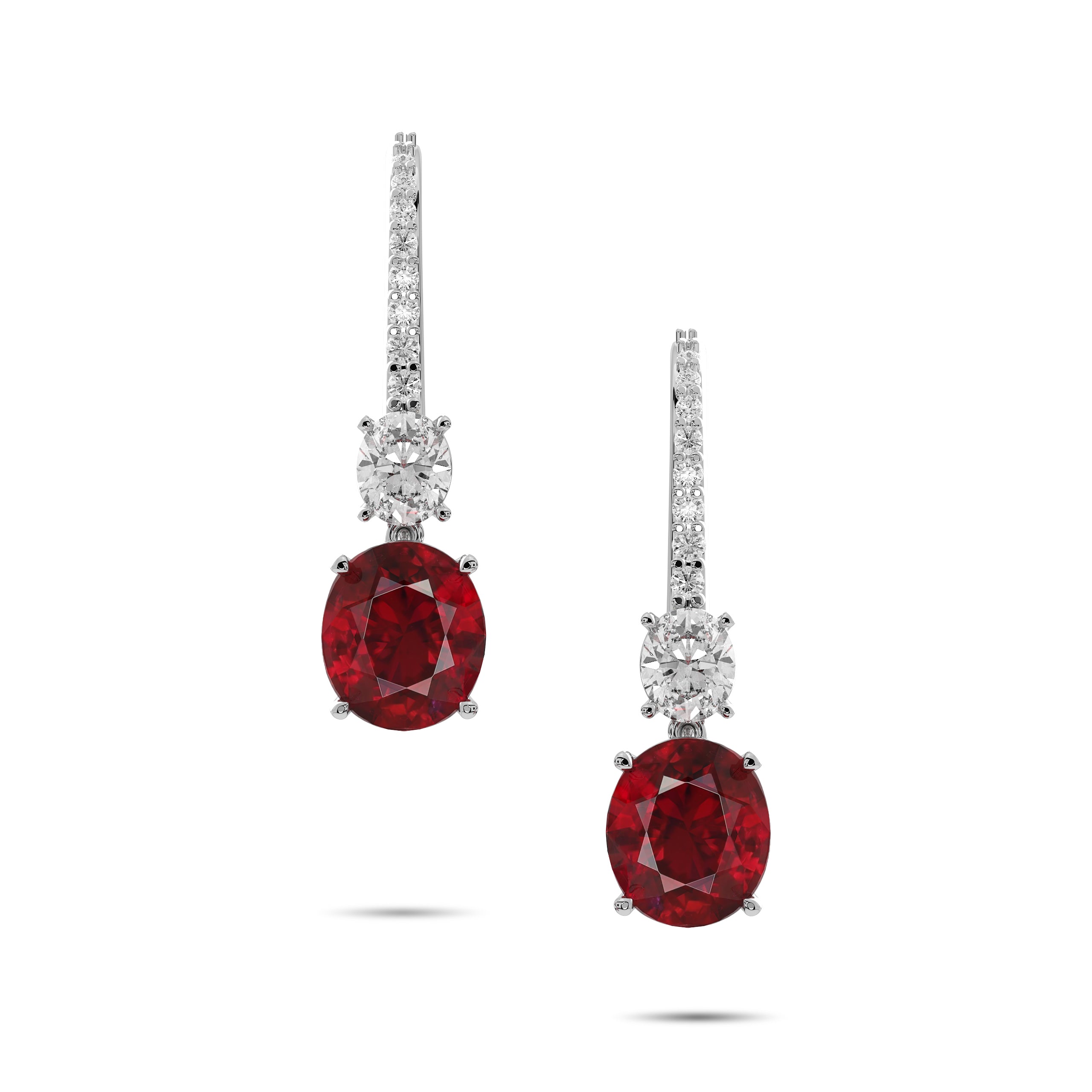 Rubin- und Diamantohrringe