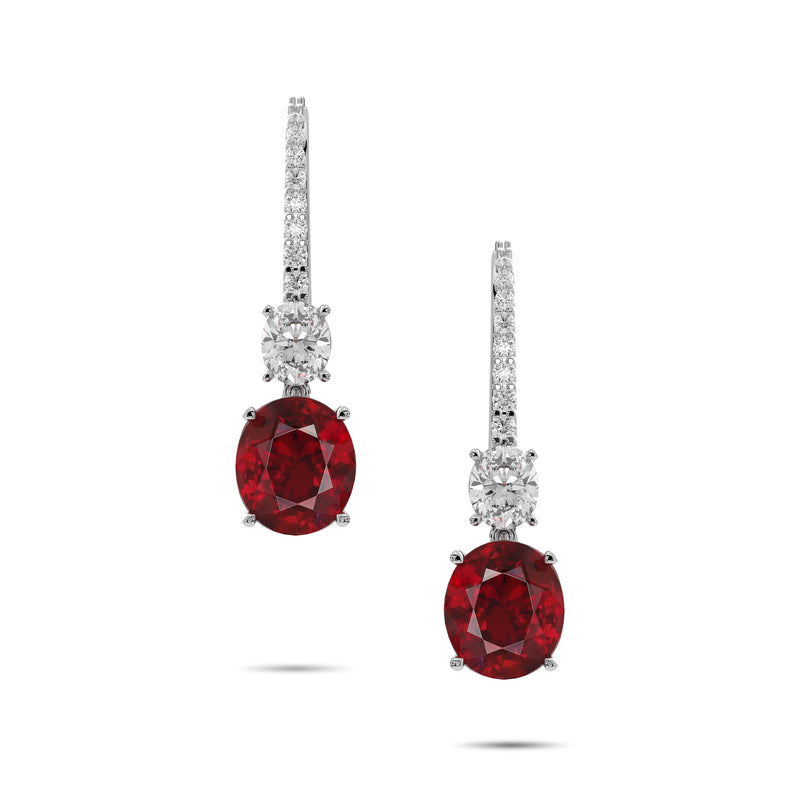 Rubin- und Diamantohrringe