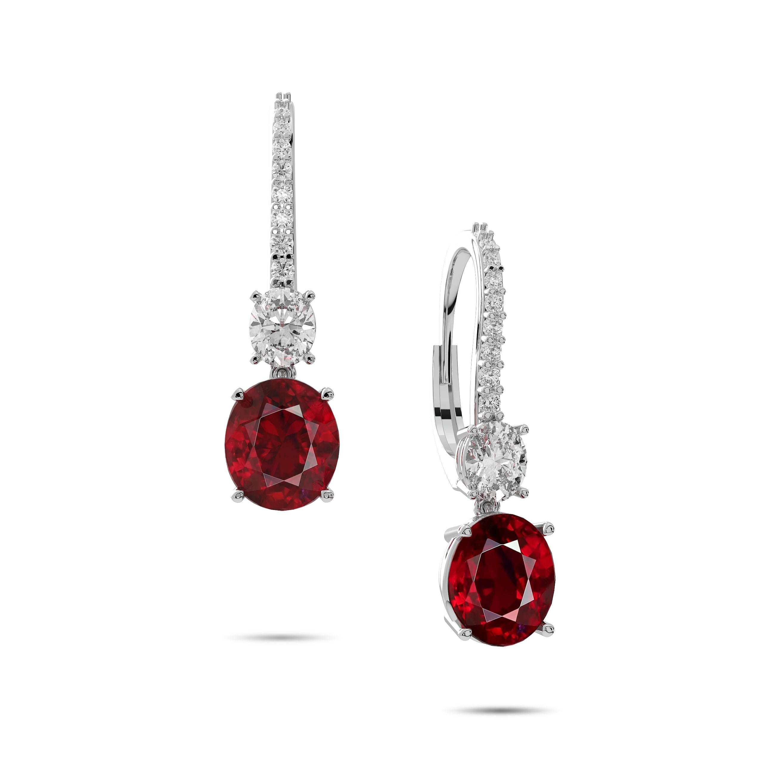 Rubin- und Diamantohrringe