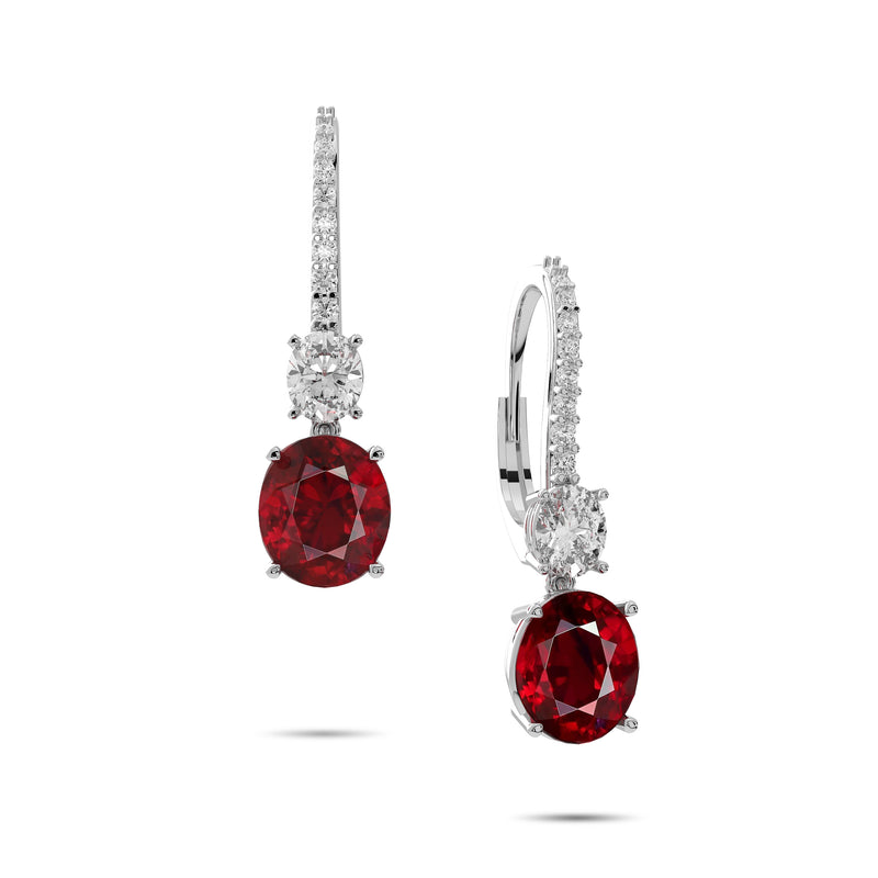Rubin- und Diamantohrringe