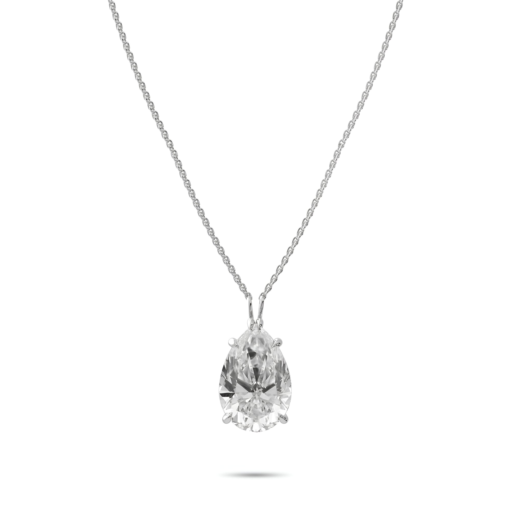 Pendentif solitaire en diamant en forme de poire
