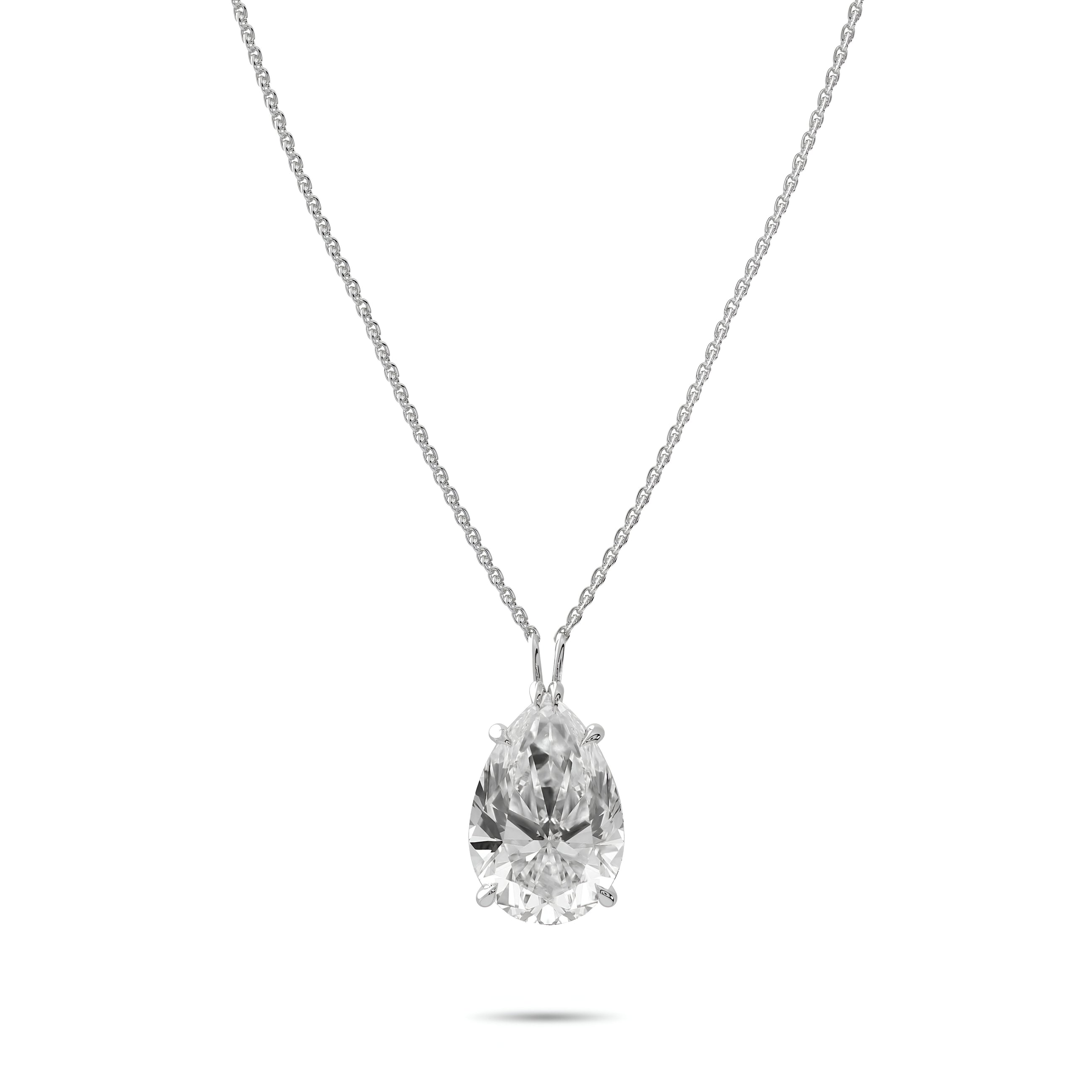 Pendentif solitaire en diamant en forme de poire