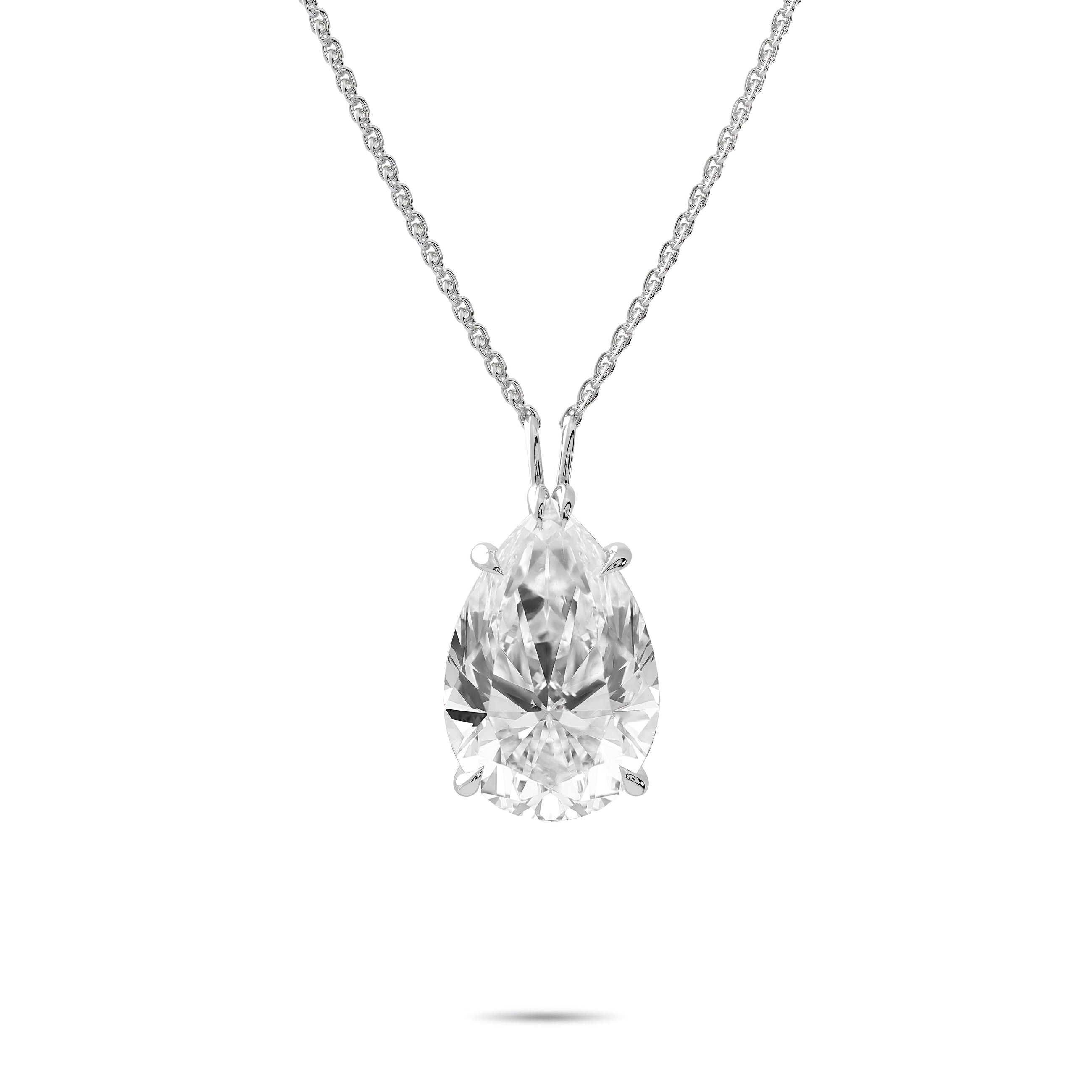 Pendentif solitaire en diamant en forme de poire