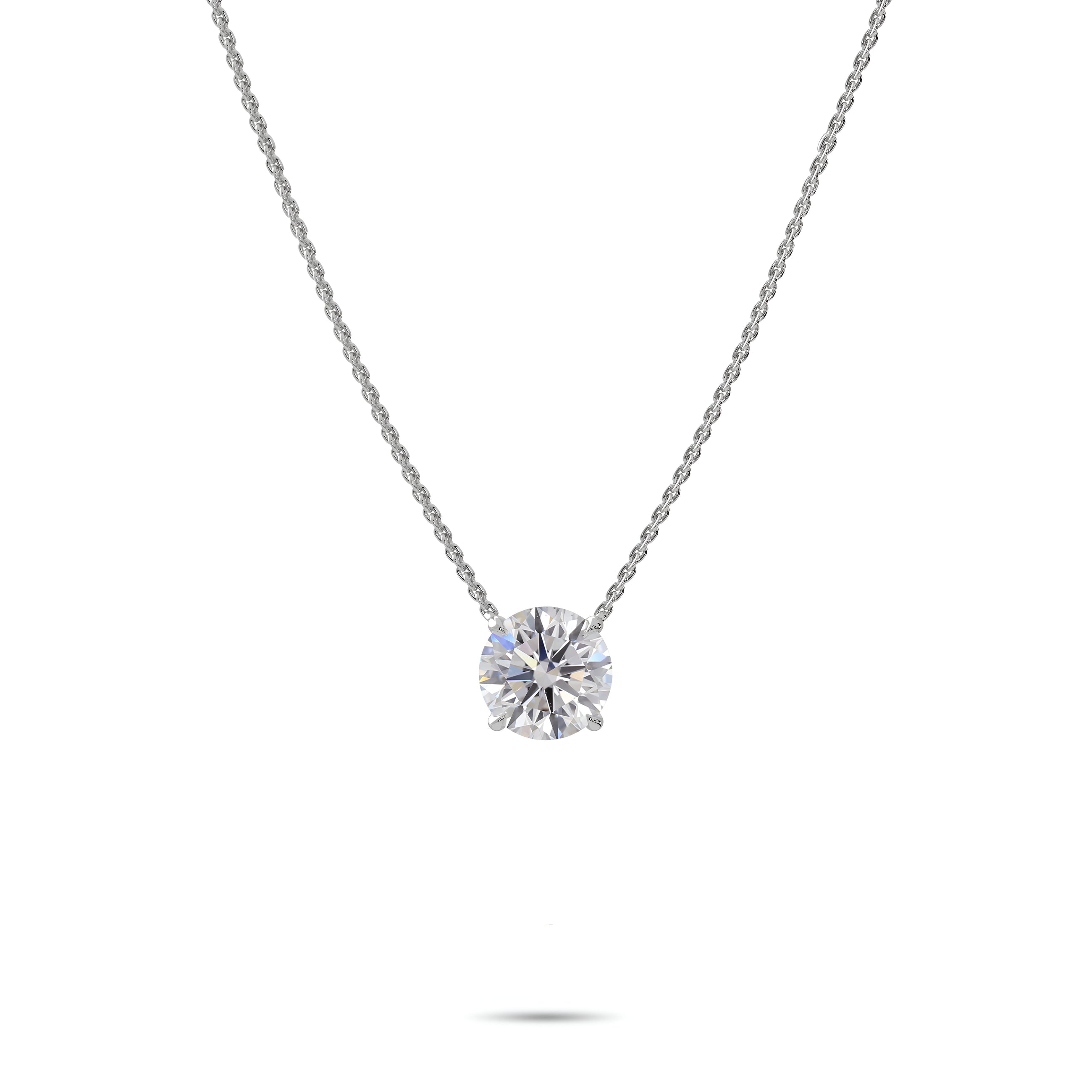Pendentif solitaire en diamant rond brillant