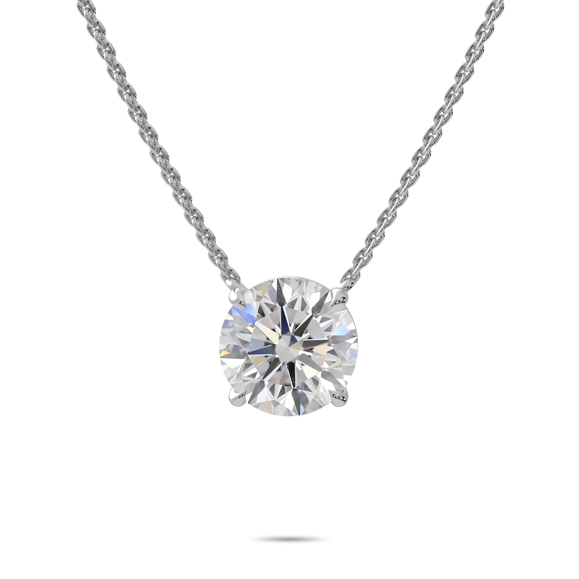 Pendentif solitaire en diamant rond brillant