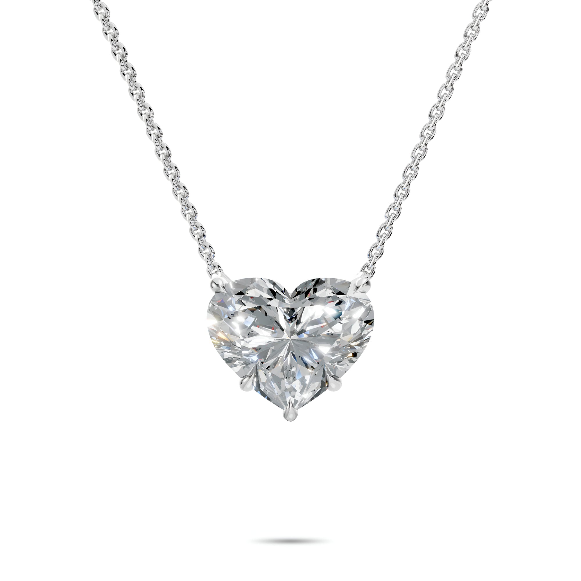 Pendentif solitaire en diamant en forme de cœur