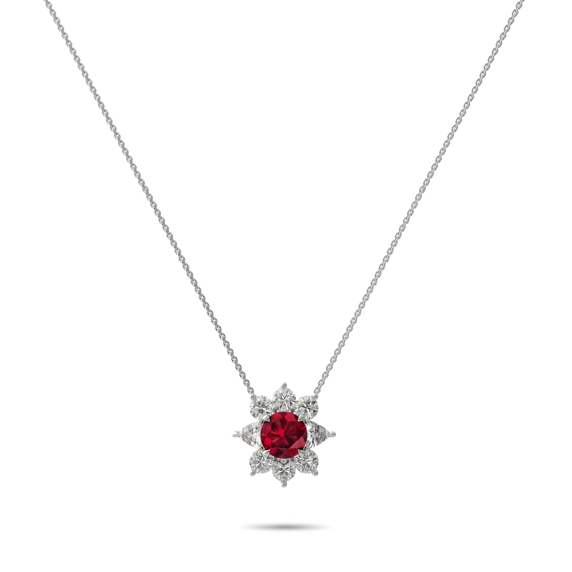 Pendentif fantaisie en rubis et diamants