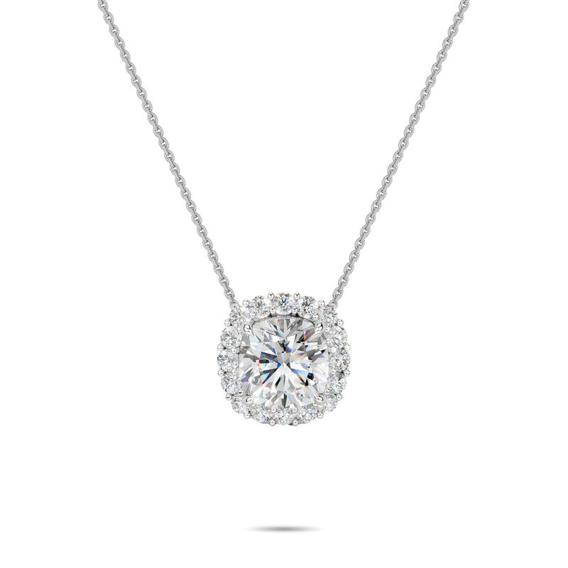 Micropavé-Anhänger mit Diamanten im Kissenschliff