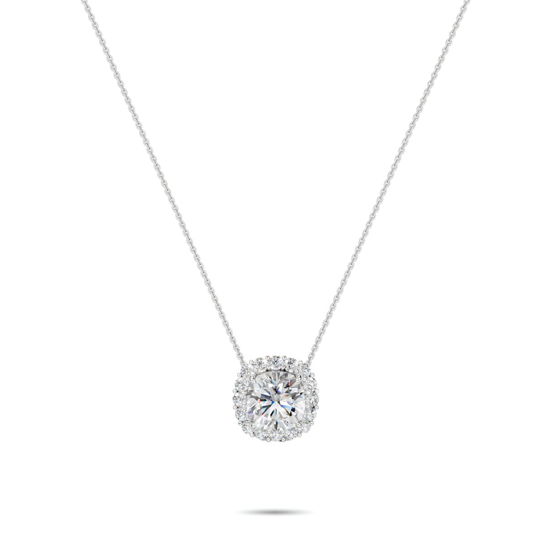 Micropavé-Anhänger mit Diamanten im Kissenschliff