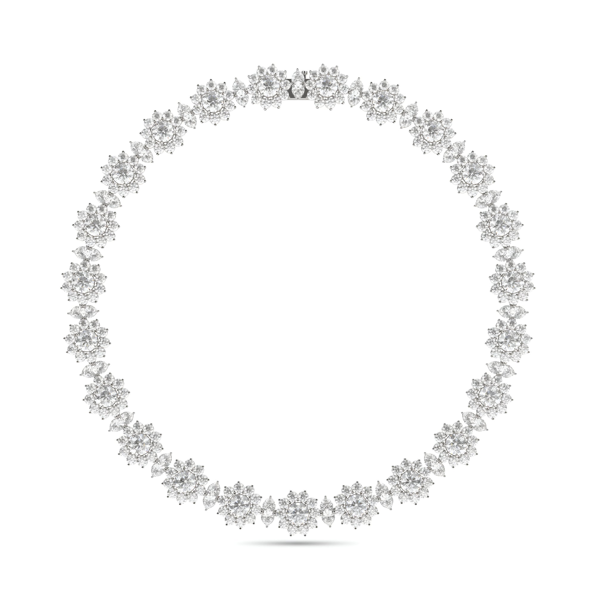 Collier de diamants à fleurs fantaisie