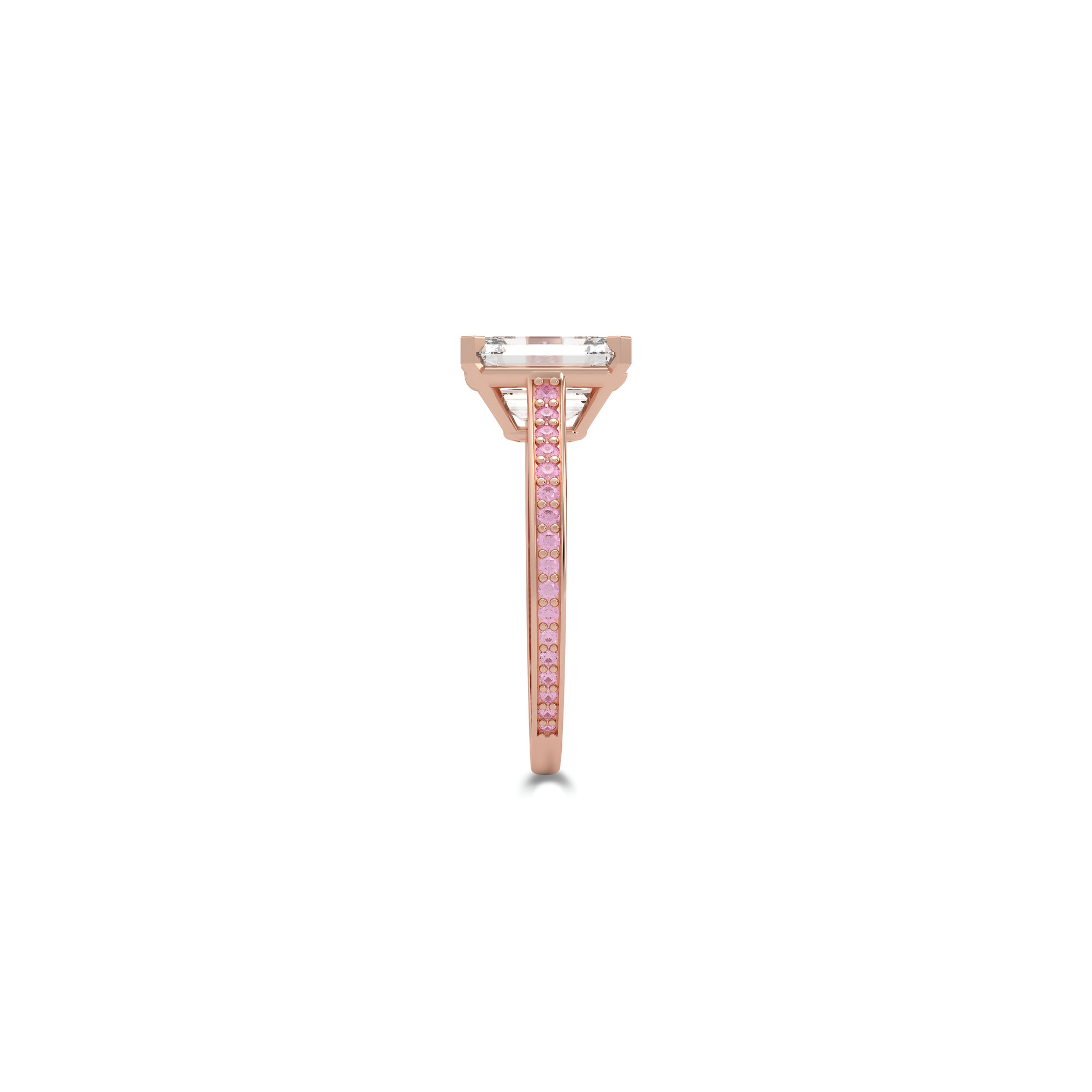 Bague de fiançailles Promise en diamant taille émeraude