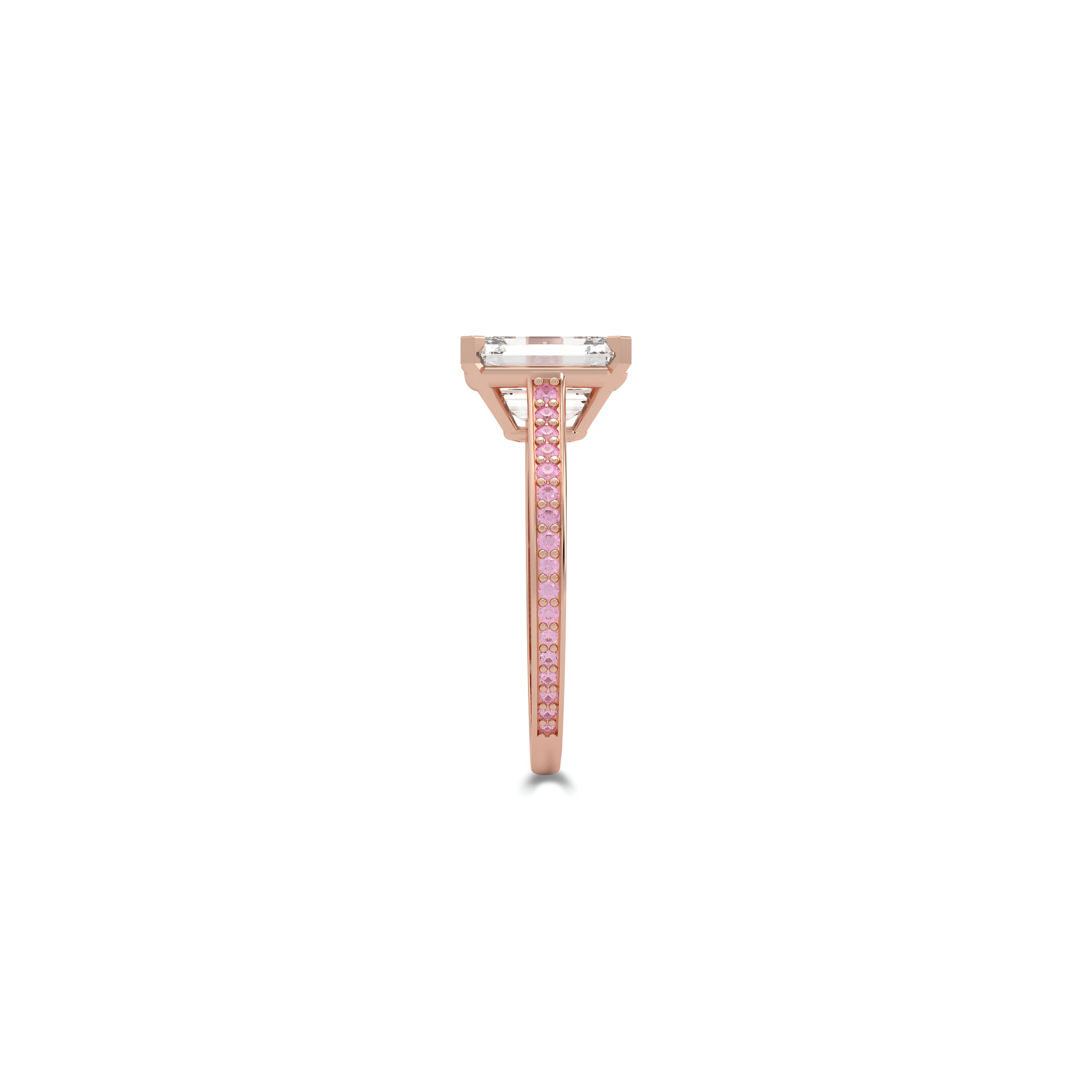 Bague de fiançailles Promise en diamant taille émeraude
