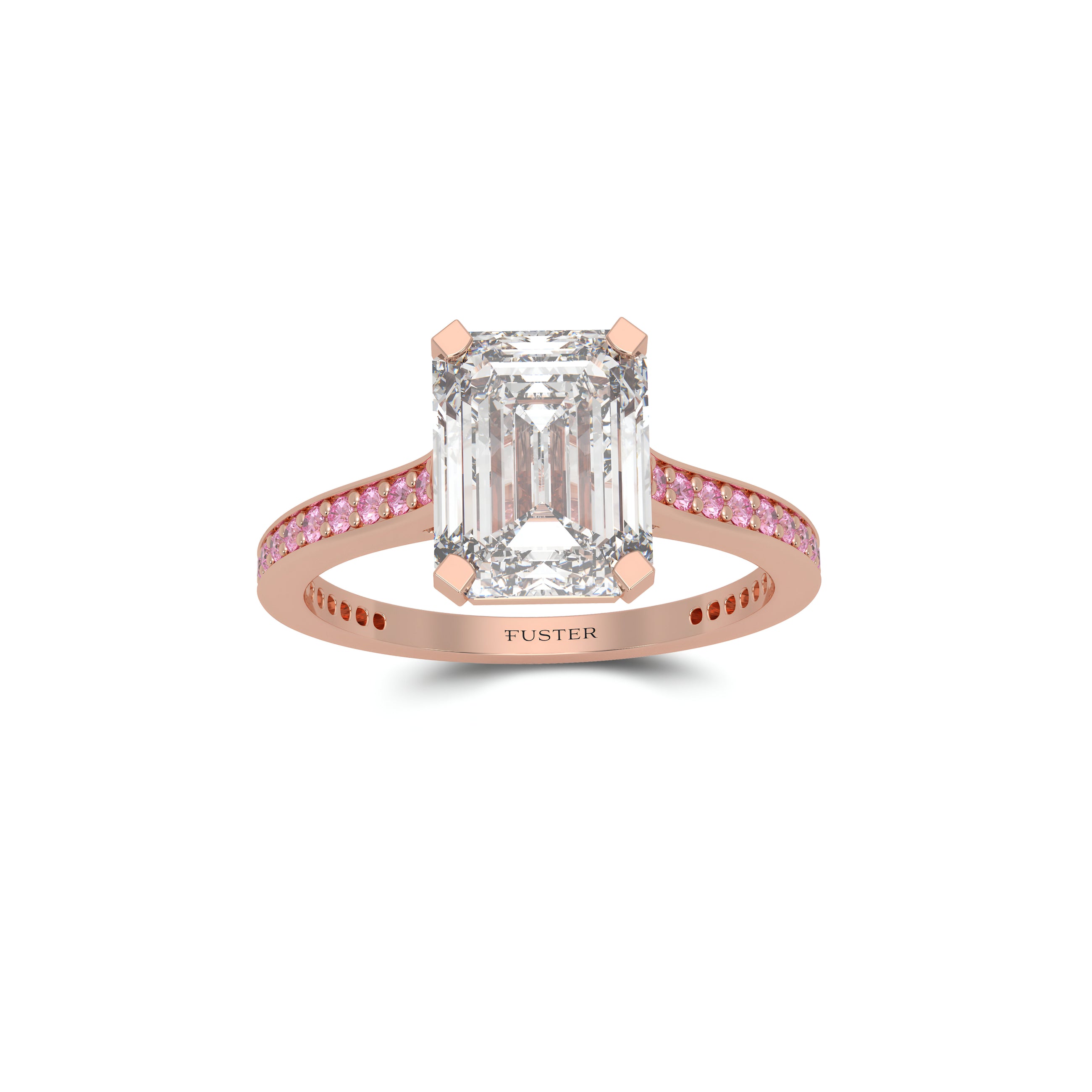 Bague de fiançailles Promise en diamant taille émeraude
