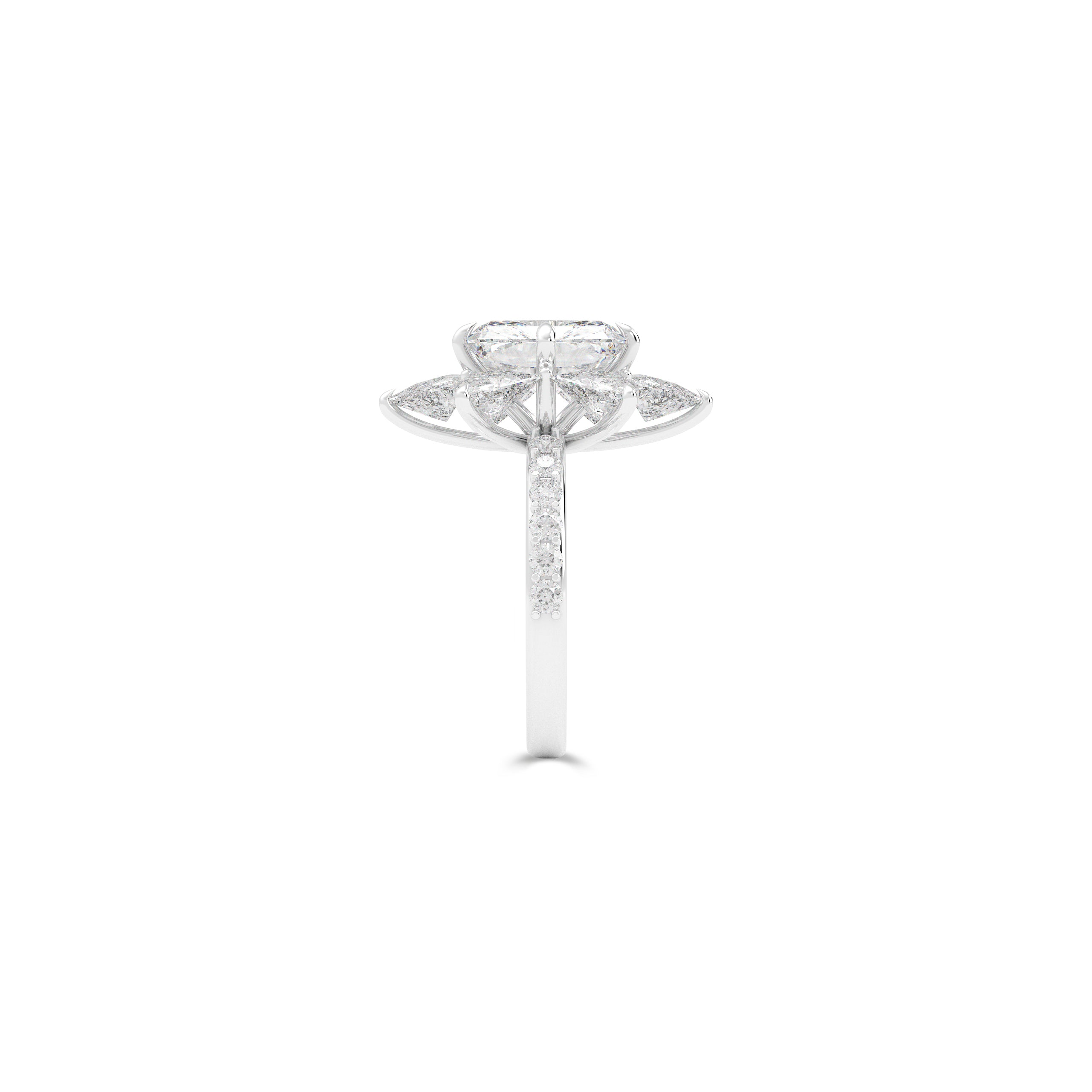 Radiant Cut White Diamond Ring