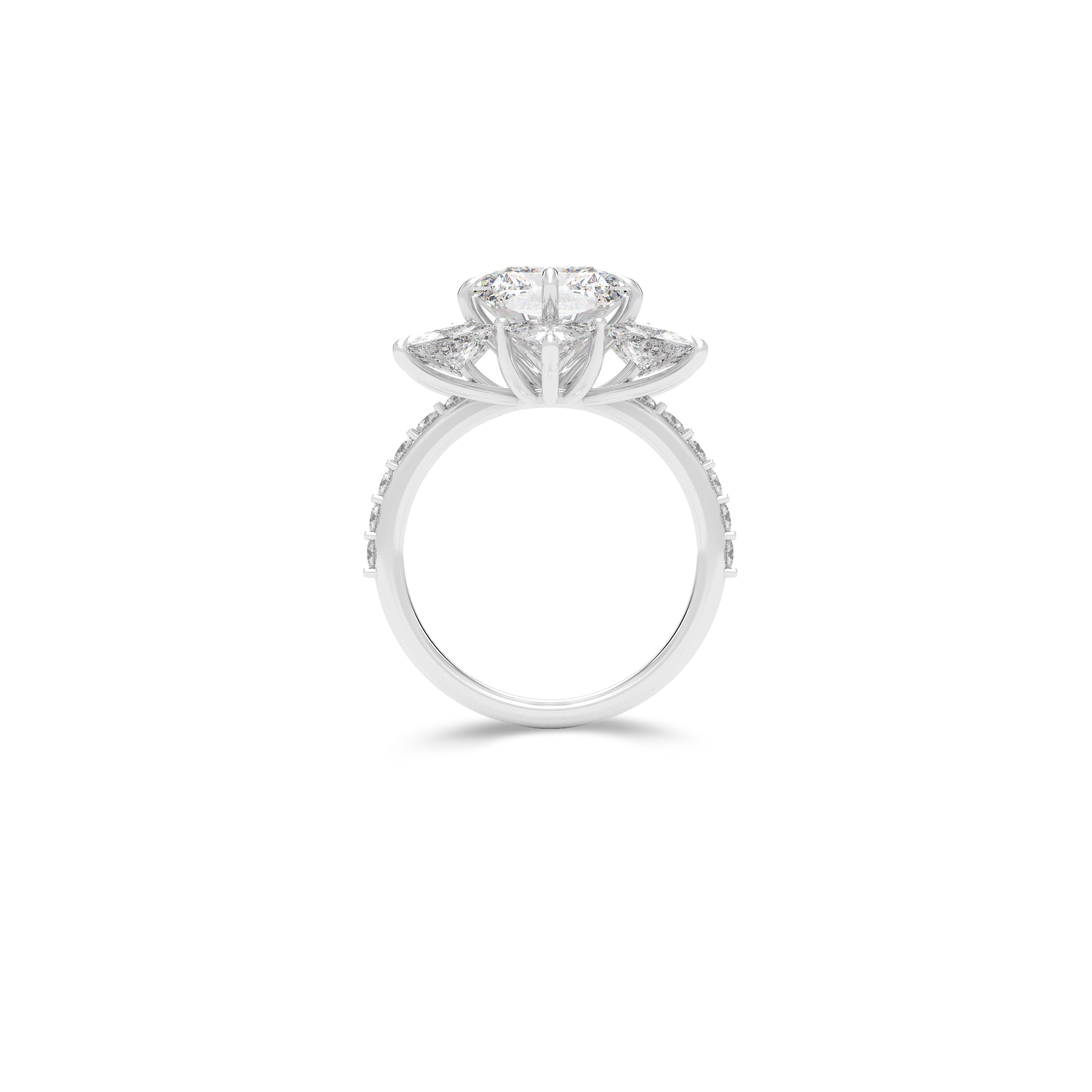 Radiant Cut White Diamond Ring
