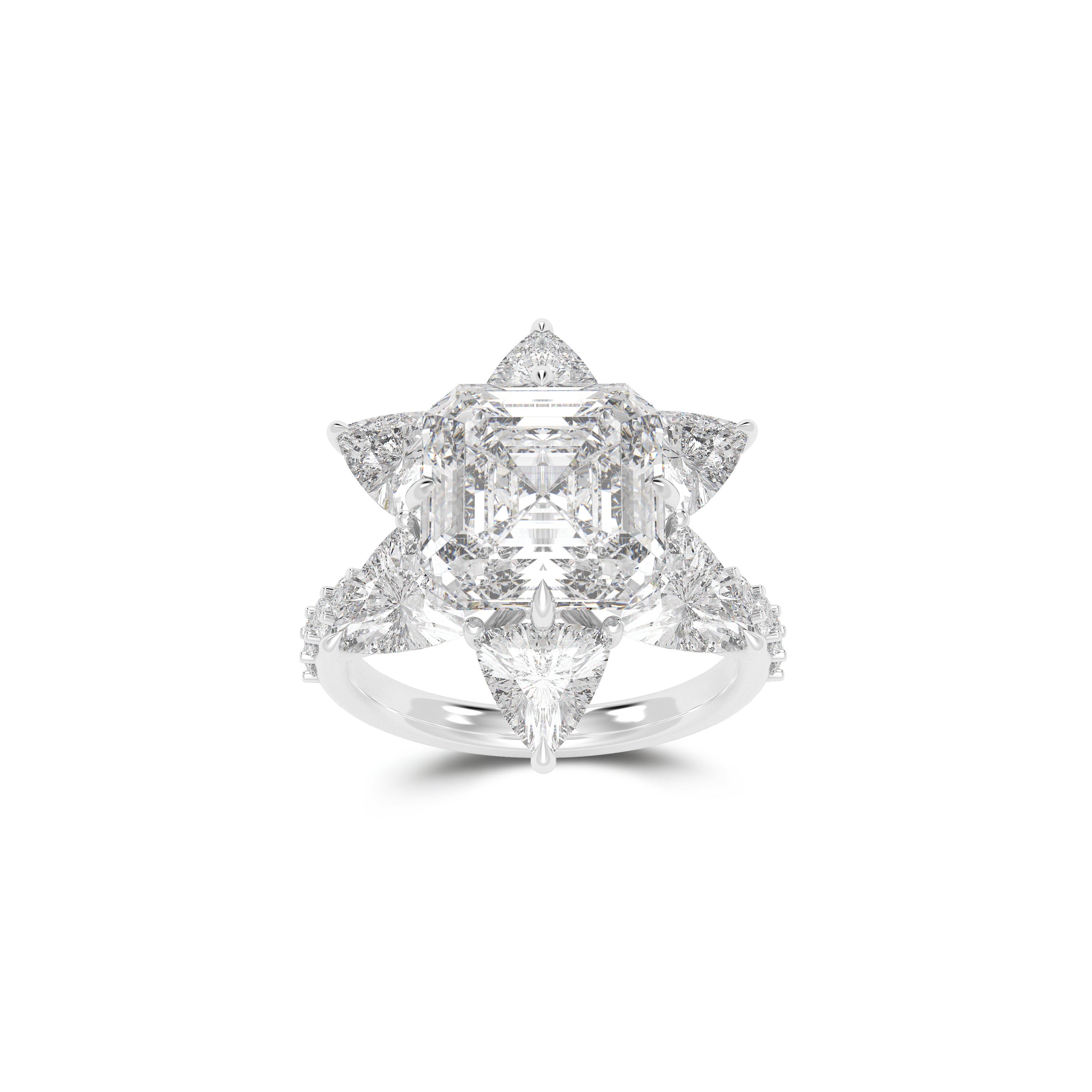 Radiant Cut White Diamond Ring