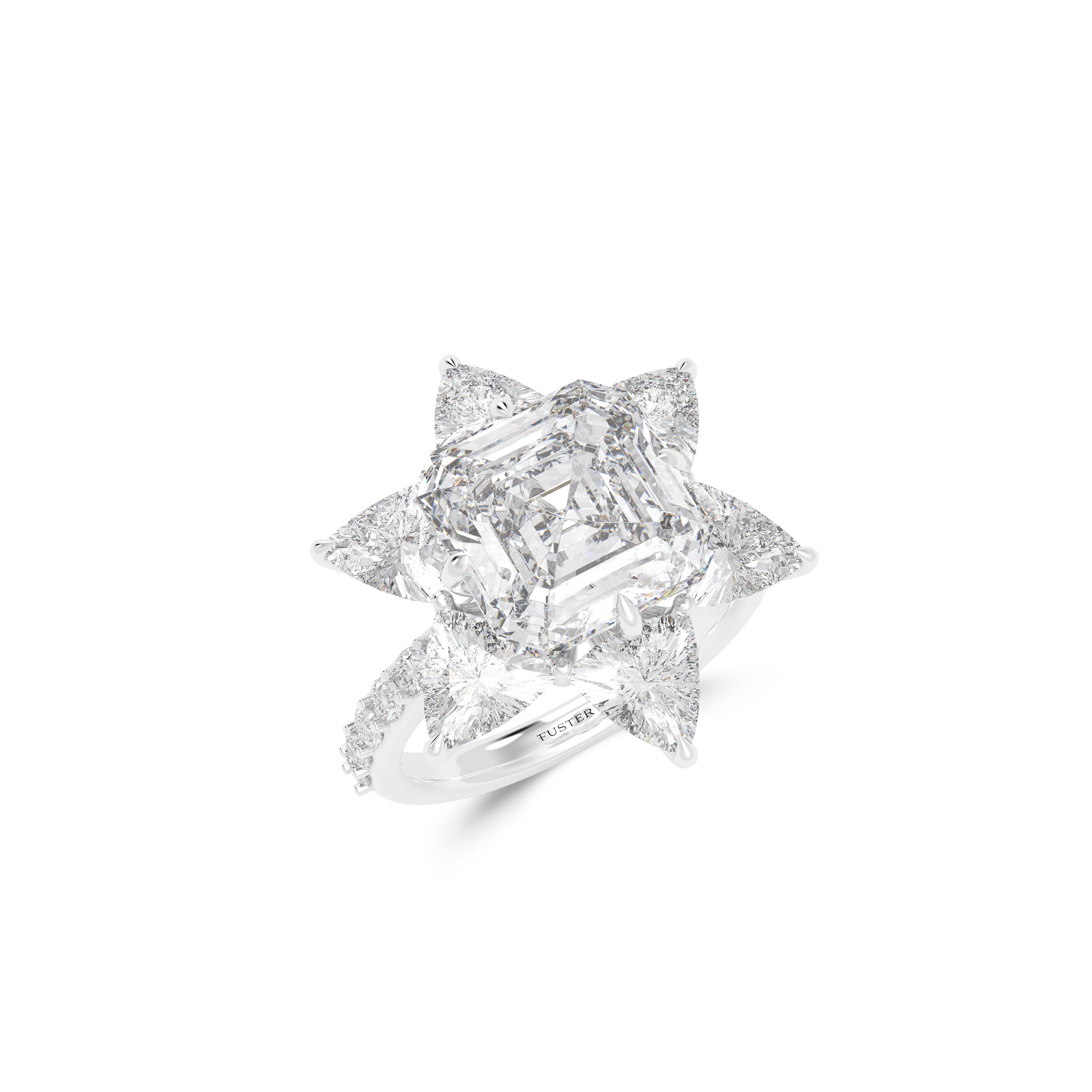 Radiant Cut White Diamond Ring