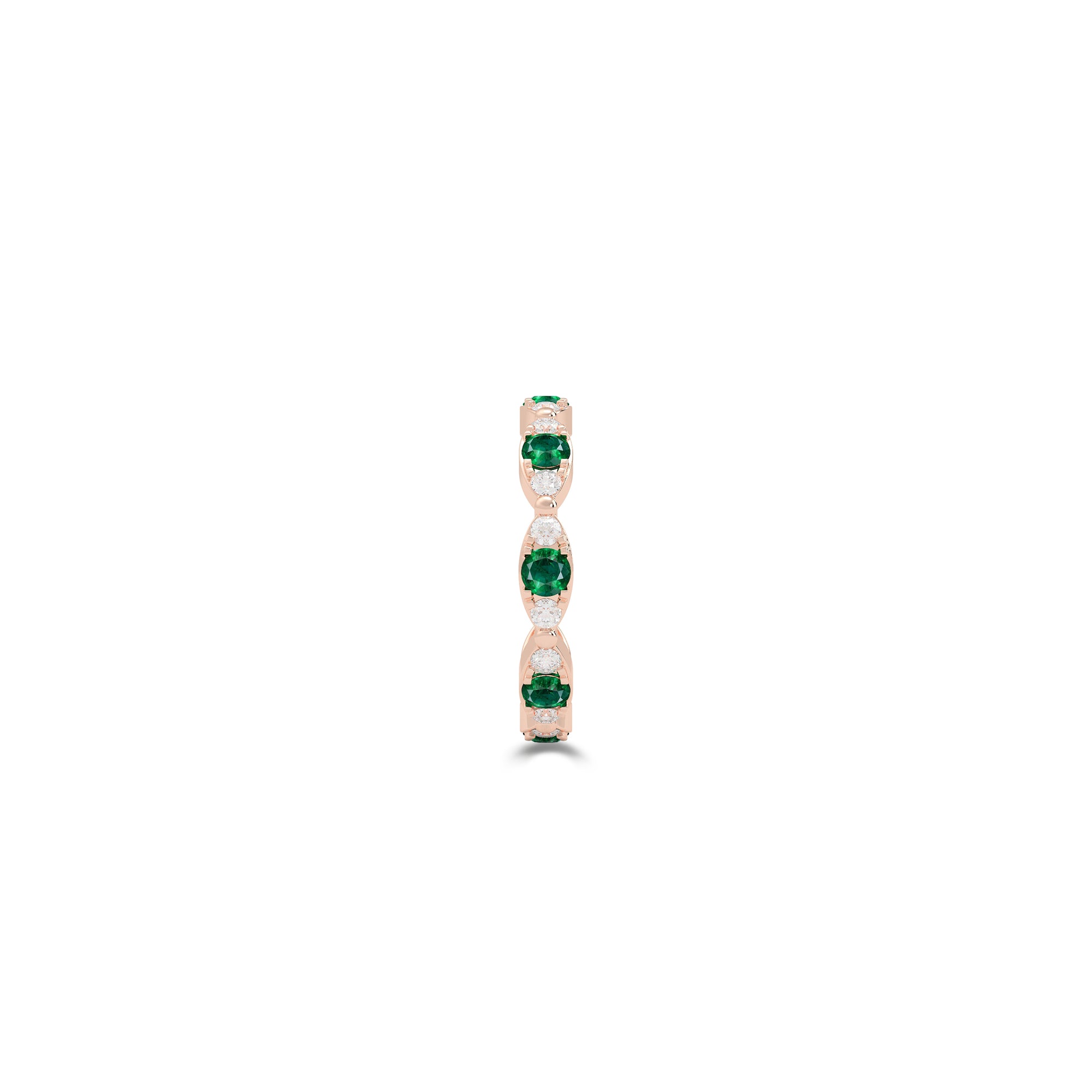 Bague Fuster Navette Signature Émeraude et Diamant