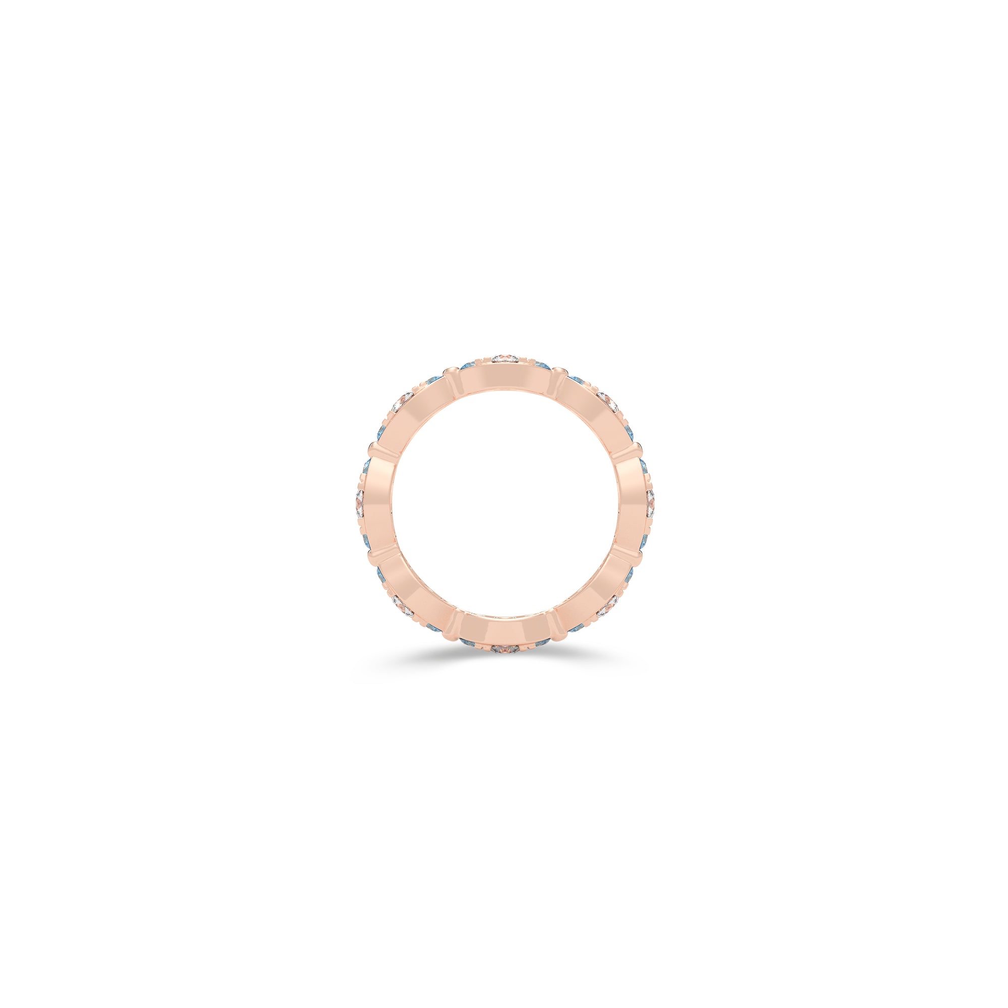 Bague Fuster Navette Signature en diamant et diamant bleu aqua