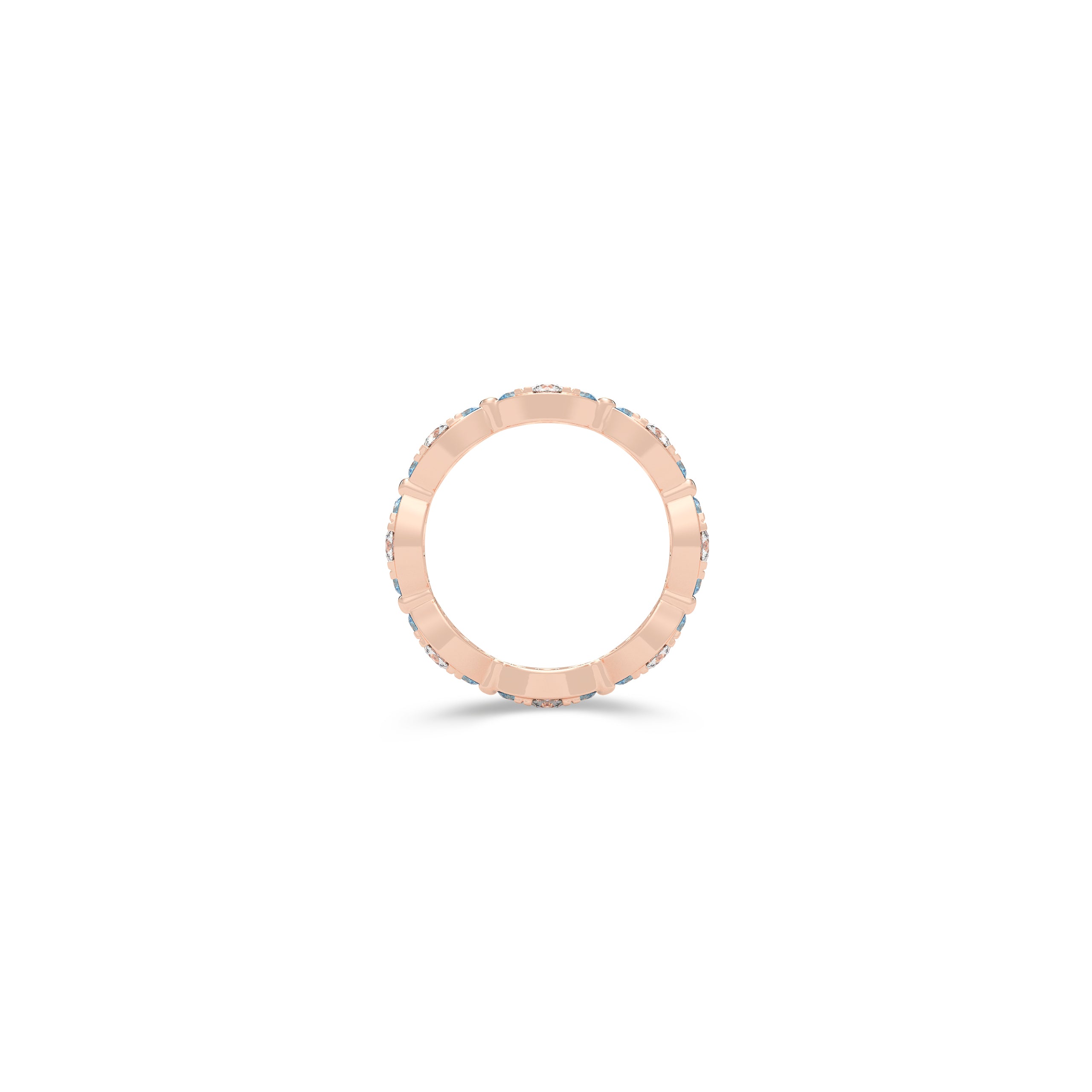 Bague Fuster Navette Signature en diamant et diamant bleu aqua