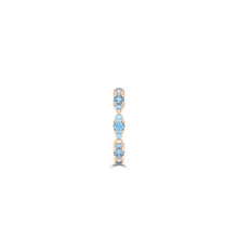 Fuster Navette Signature Aqua Blue Diamond Ring