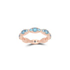 Fuster Navette Signature Aqua Blue Diamond Ring