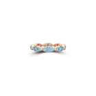 Fuster Navette Signature Aqua Blue Diamond Ring