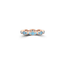 Fuster Navette Signature Aqua Blue Diamond Ring