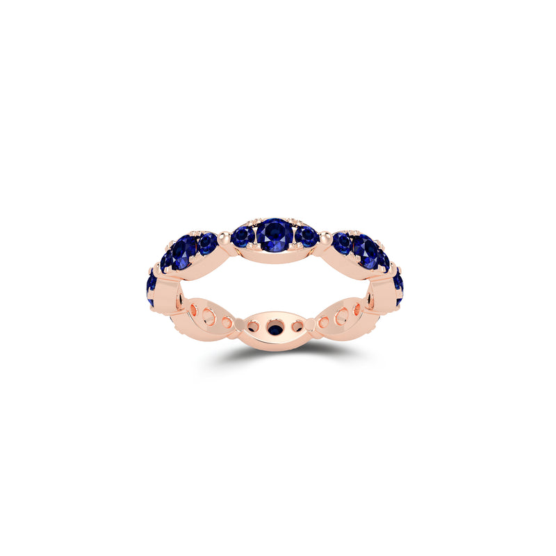 Fuster Navette Signature Sapphire Ring
