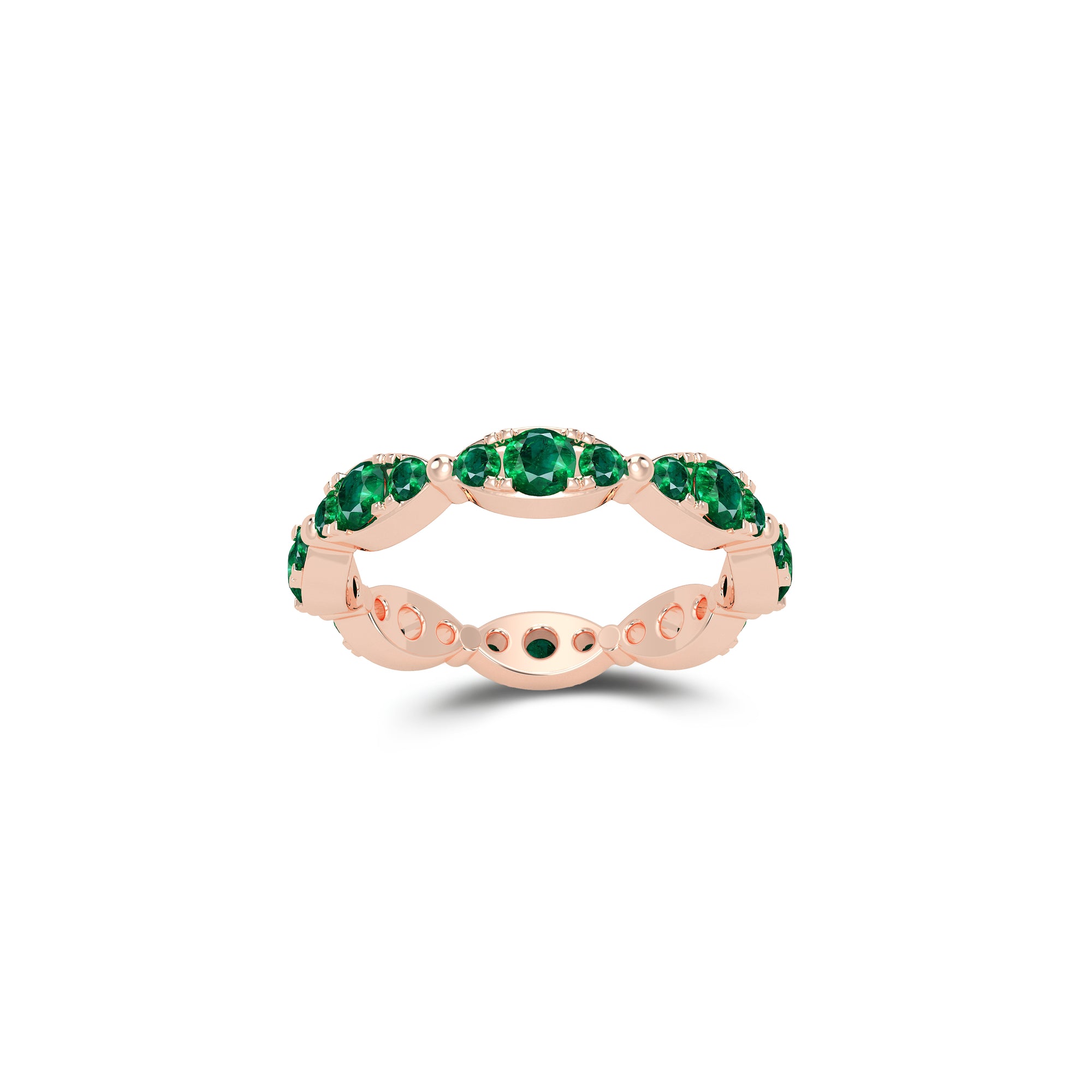 Fuster Navette Signature Emerald Ring