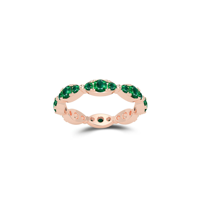 Fuster Navette Signature Emerald Ring