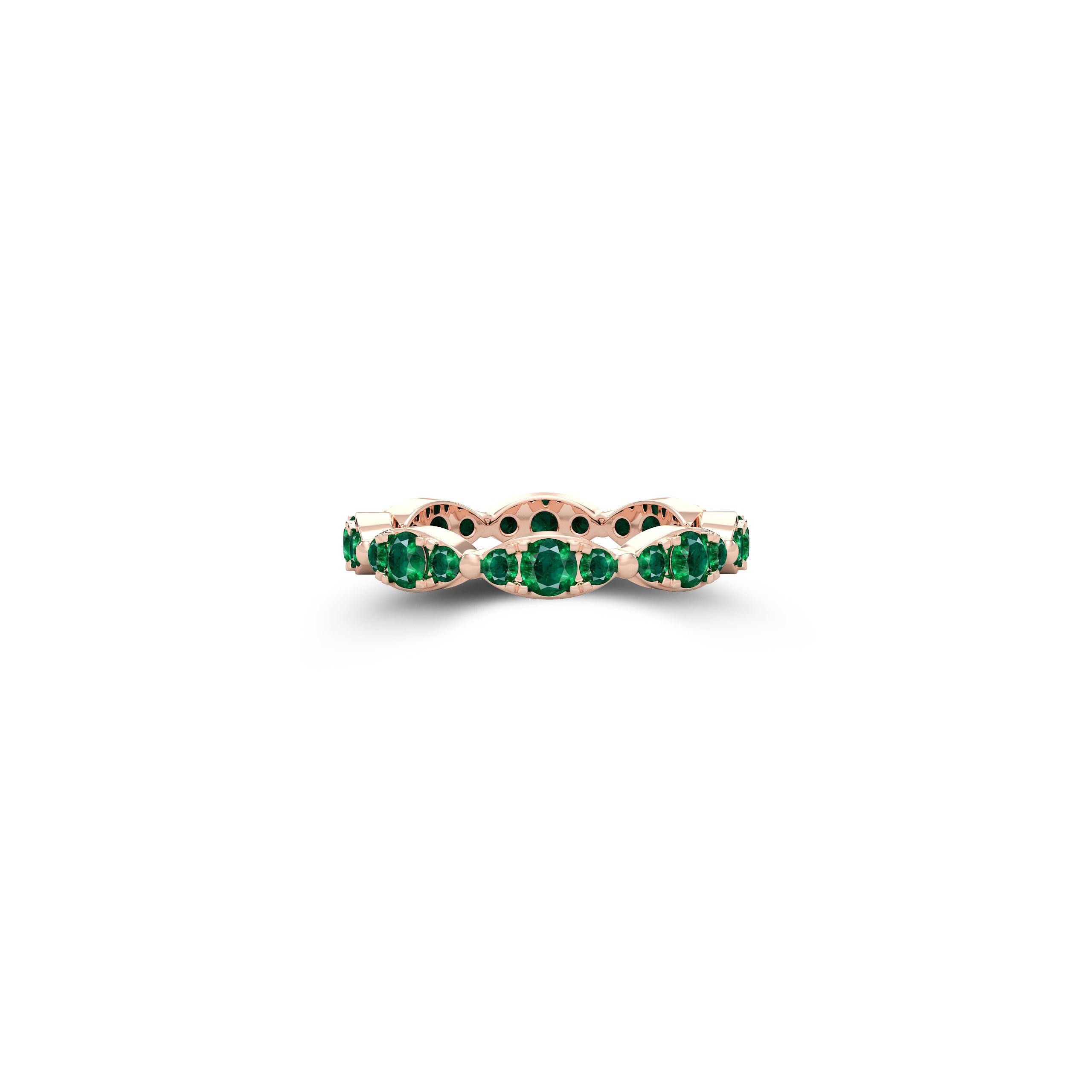 Fuster Navette Signature Emerald Ring