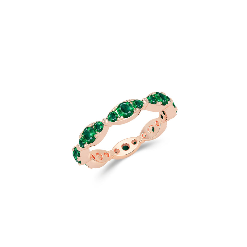 Fuster Navette Signature Emerald Ring