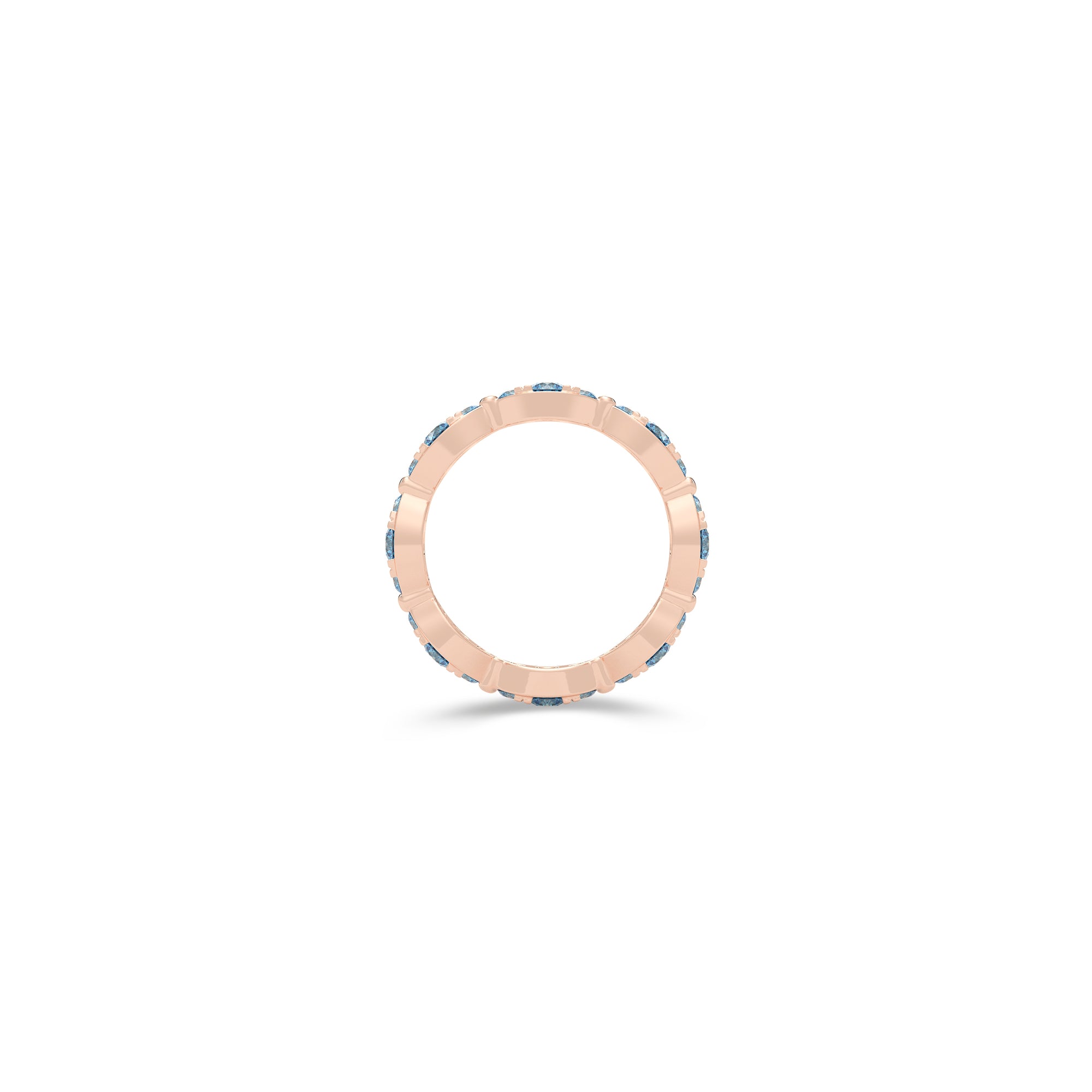 Fuster Navette Signature Aqua Blue Diamond Ring