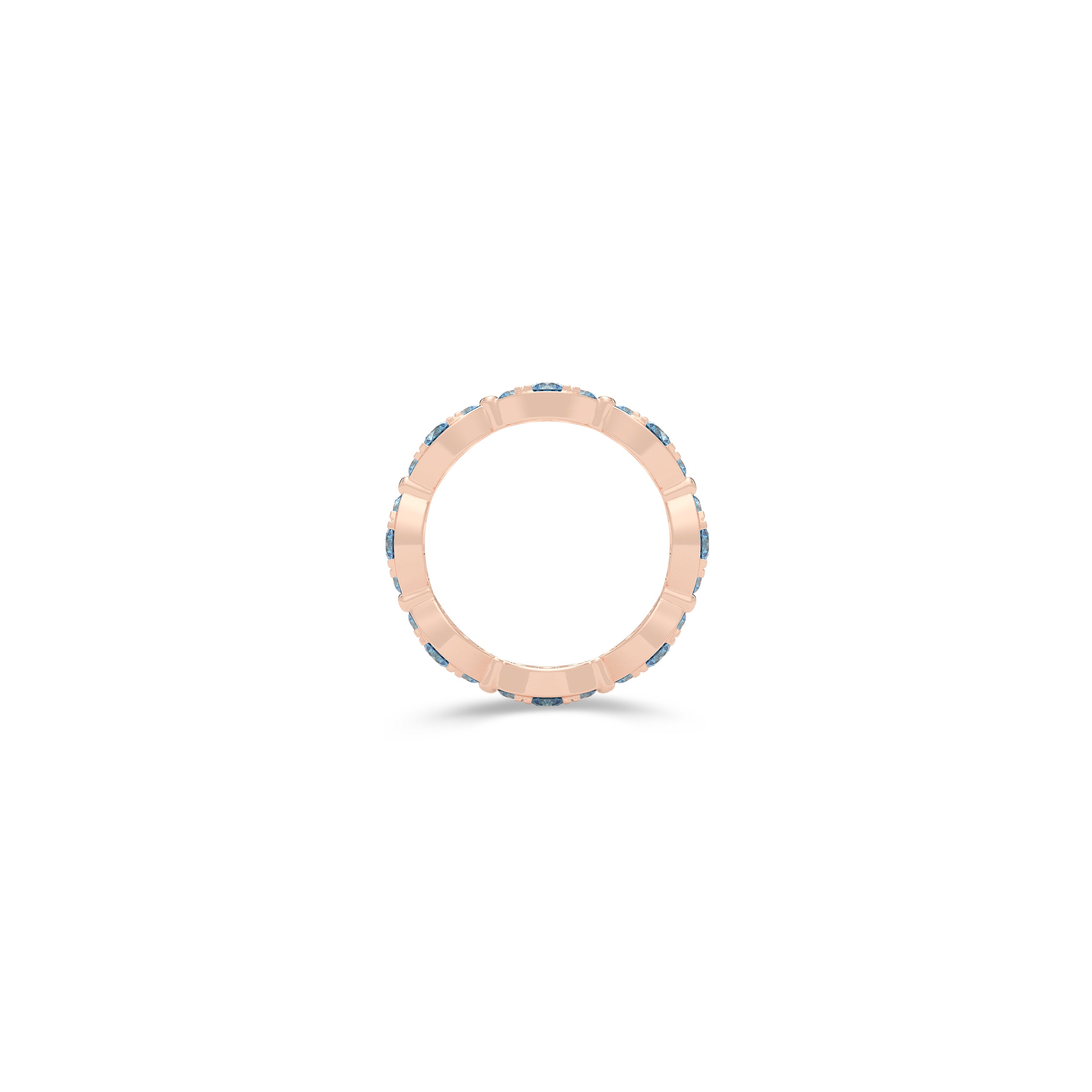 Fuster Navette Signature Aqua Blue Diamond Ring