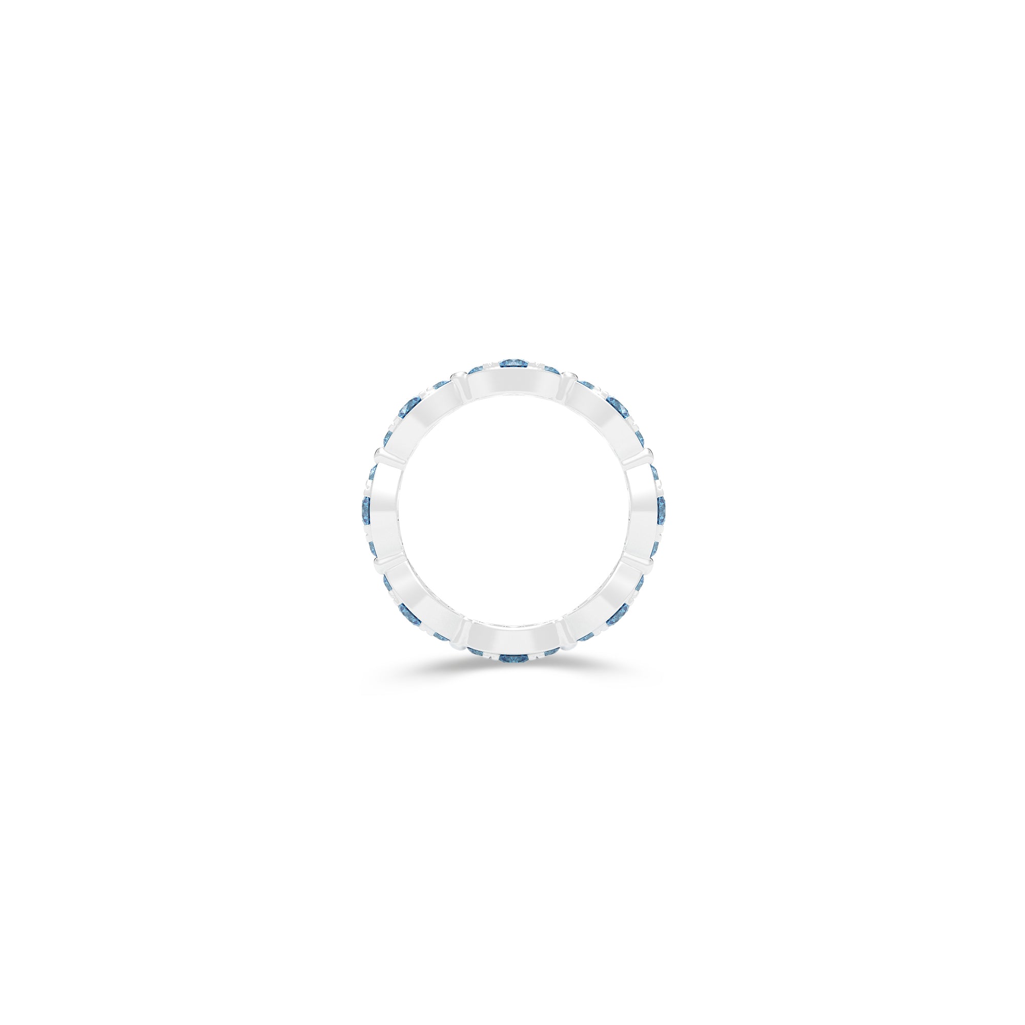 Fuster Navette Signature Aqua Blue Diamond Ring