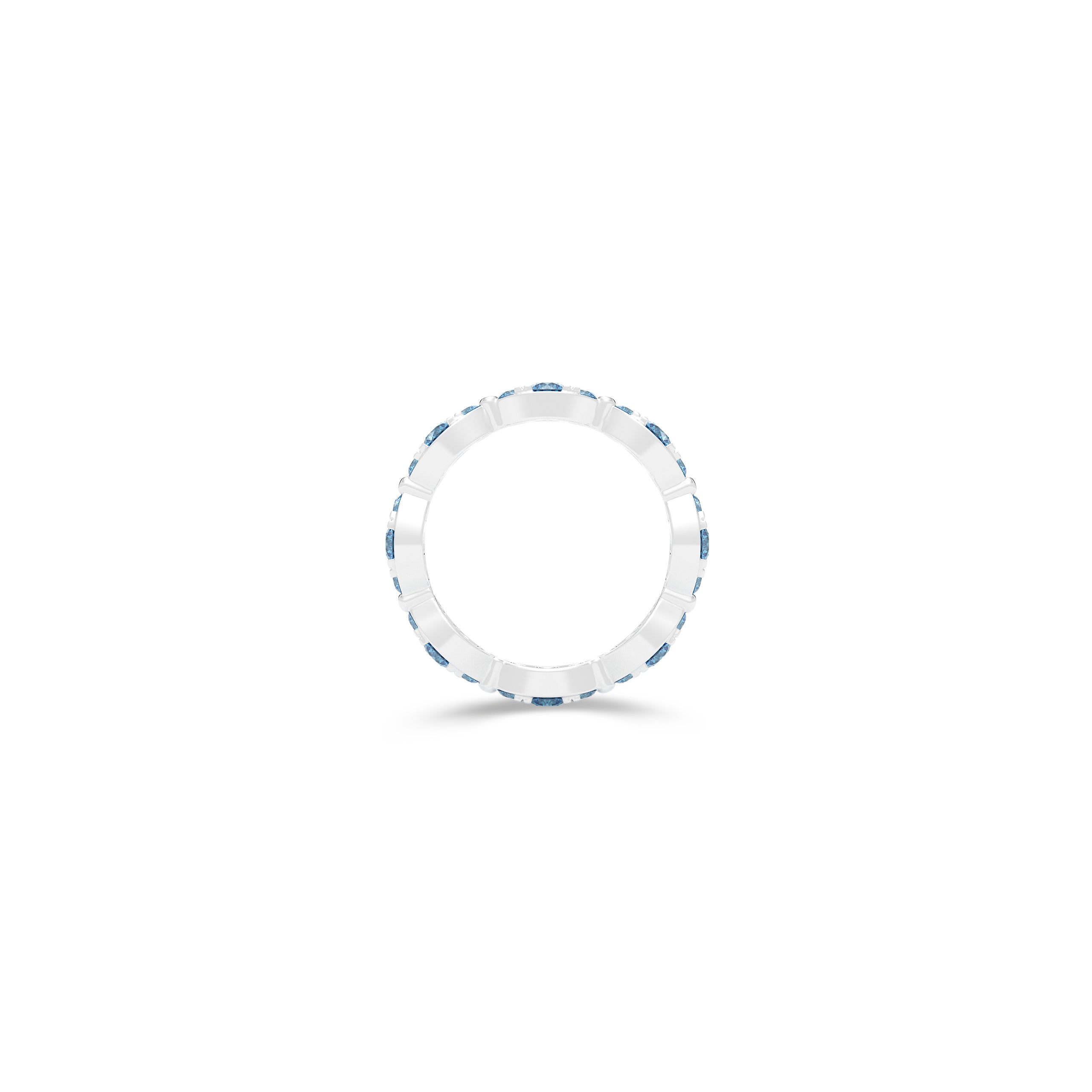 Fuster Navette Signature Aqua Blue Diamond Ring