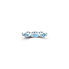 Fuster Navette Signature Aqua Blue Diamond Ring