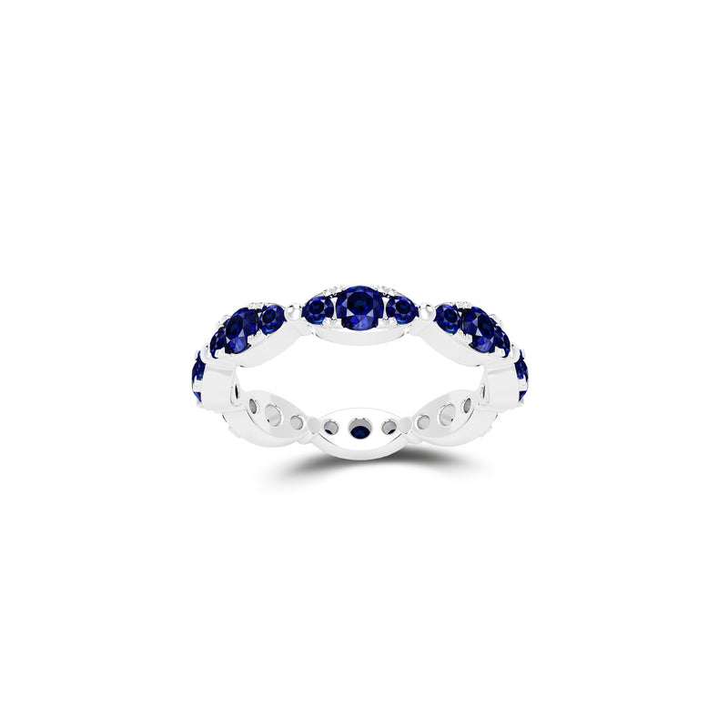 Fuster Navette Signature Sapphire Ring