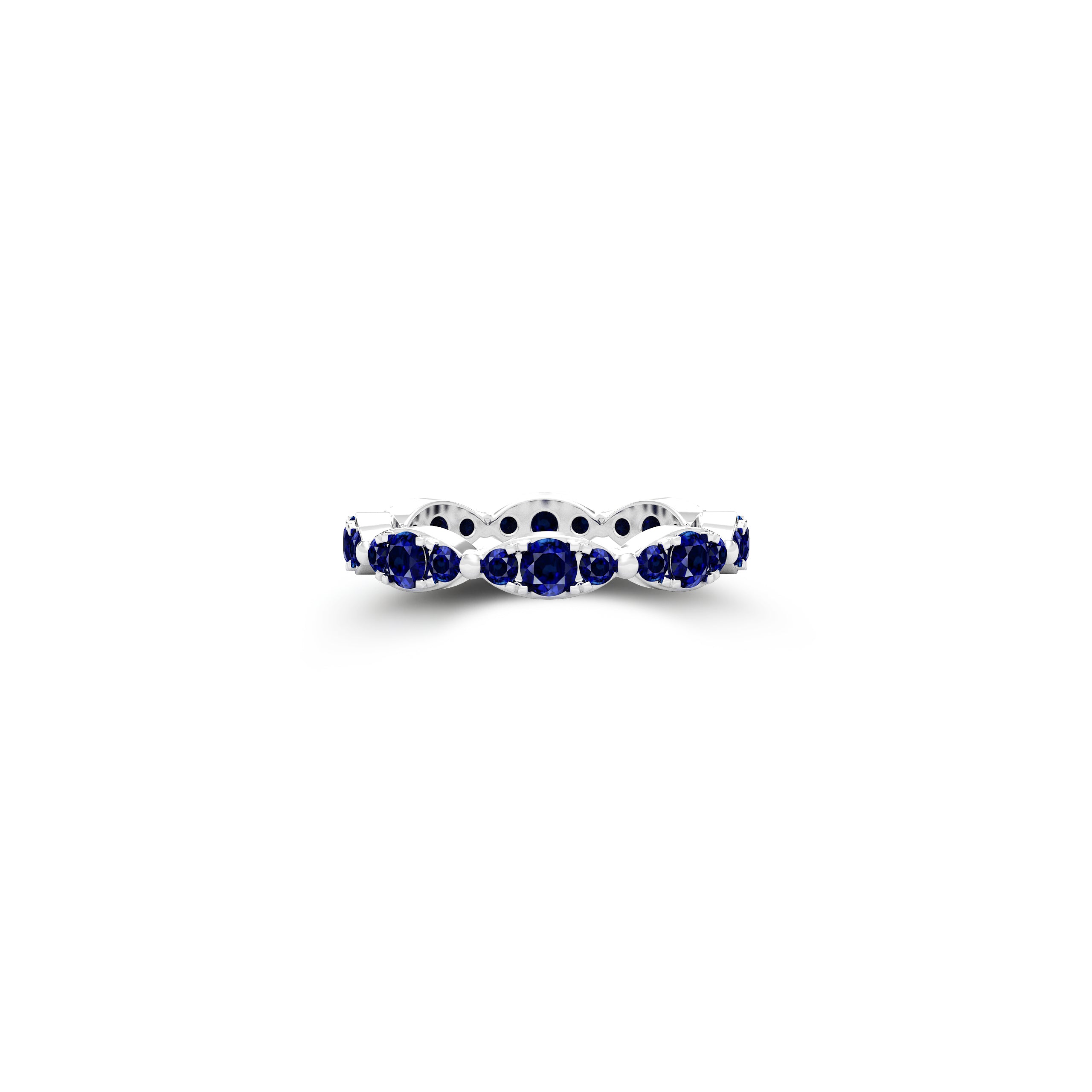 Fuster Navette Signature Sapphire Ring