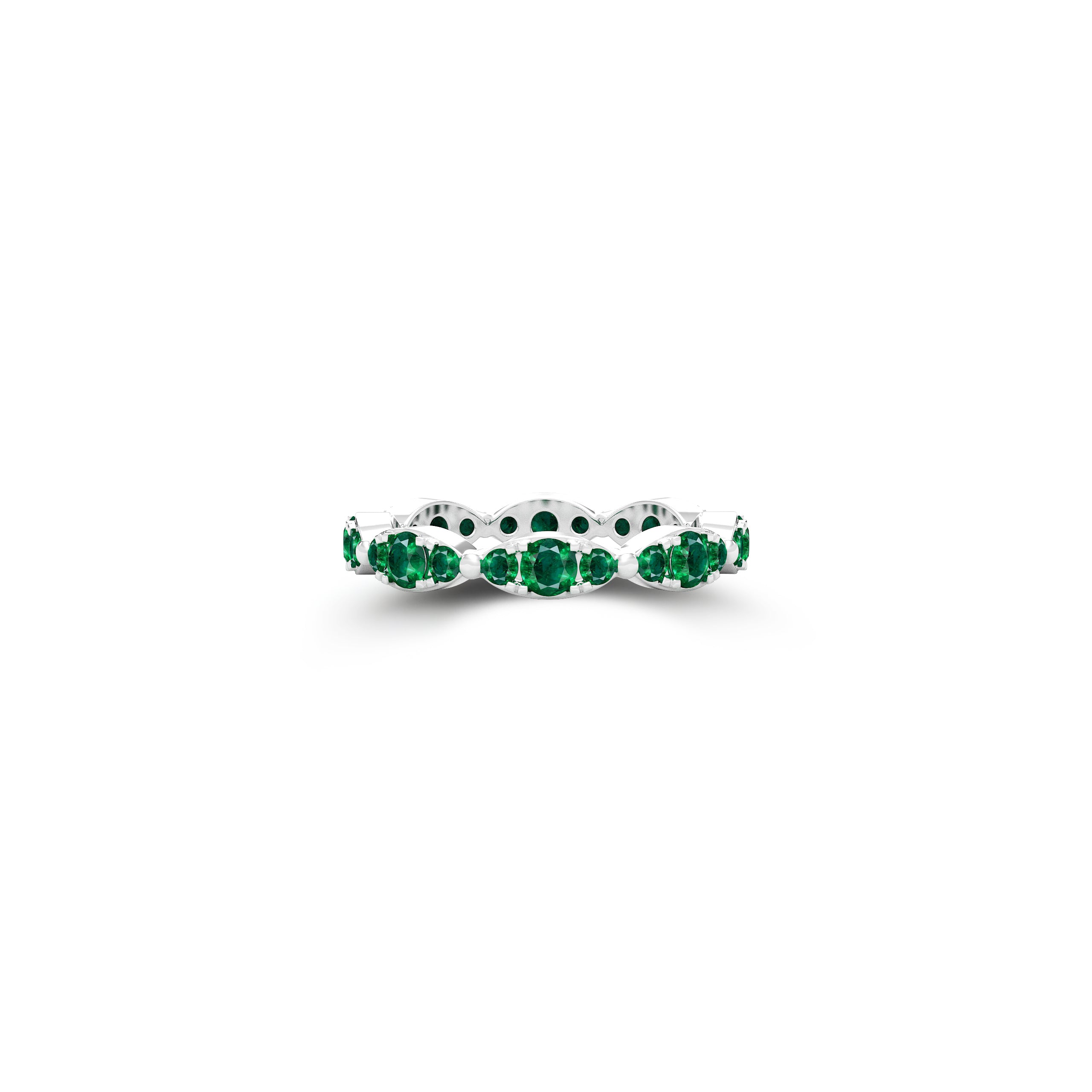 Fuster Navette Signature Emerald Ring
