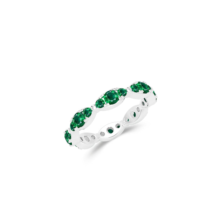 Fuster Navette Signature Emerald Ring
