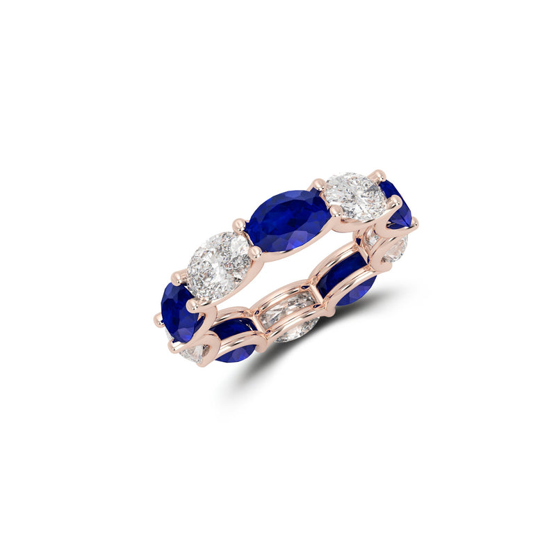 Oval Cut Sapphire and Diamond Ring