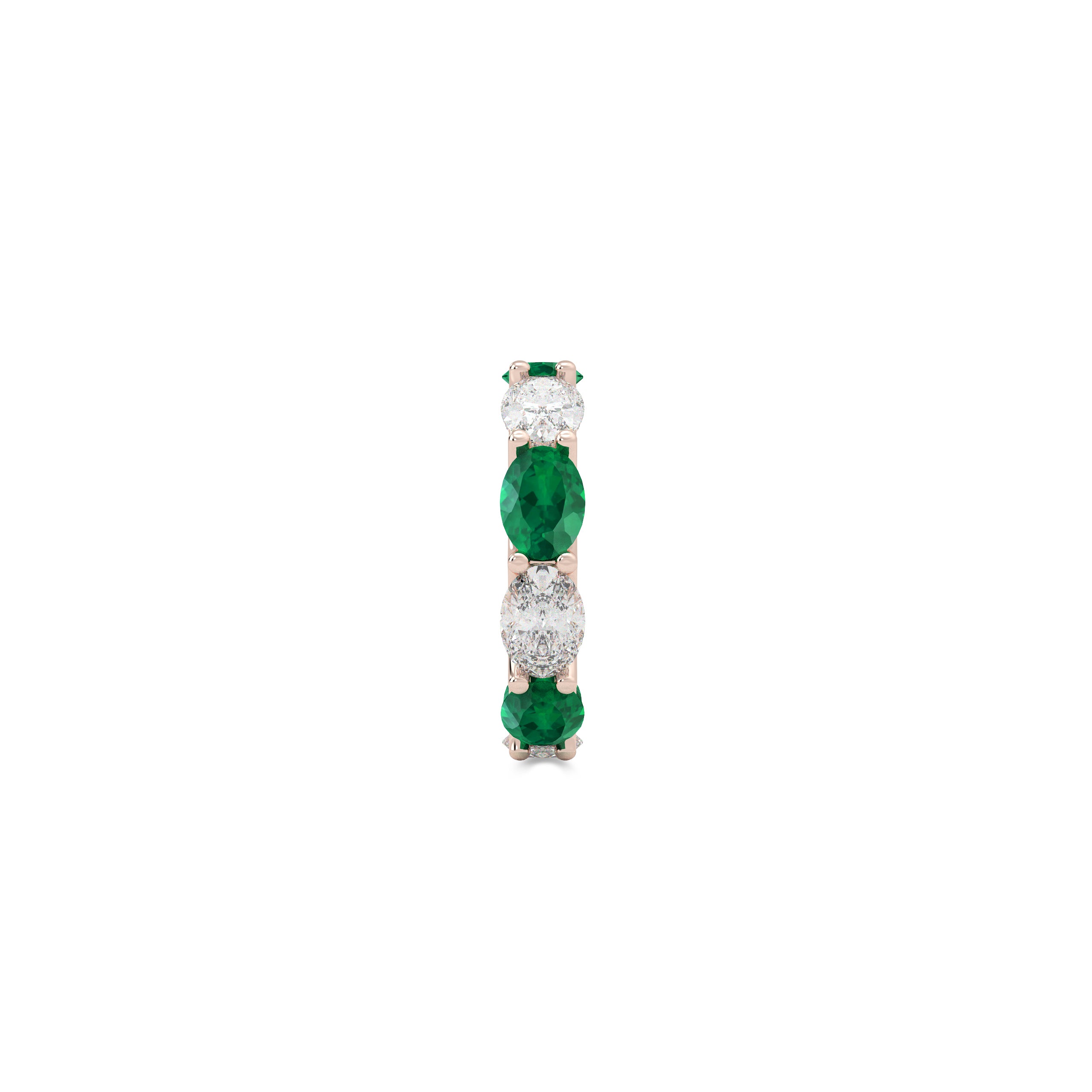Oval Cut Emerald and Diamond Ring