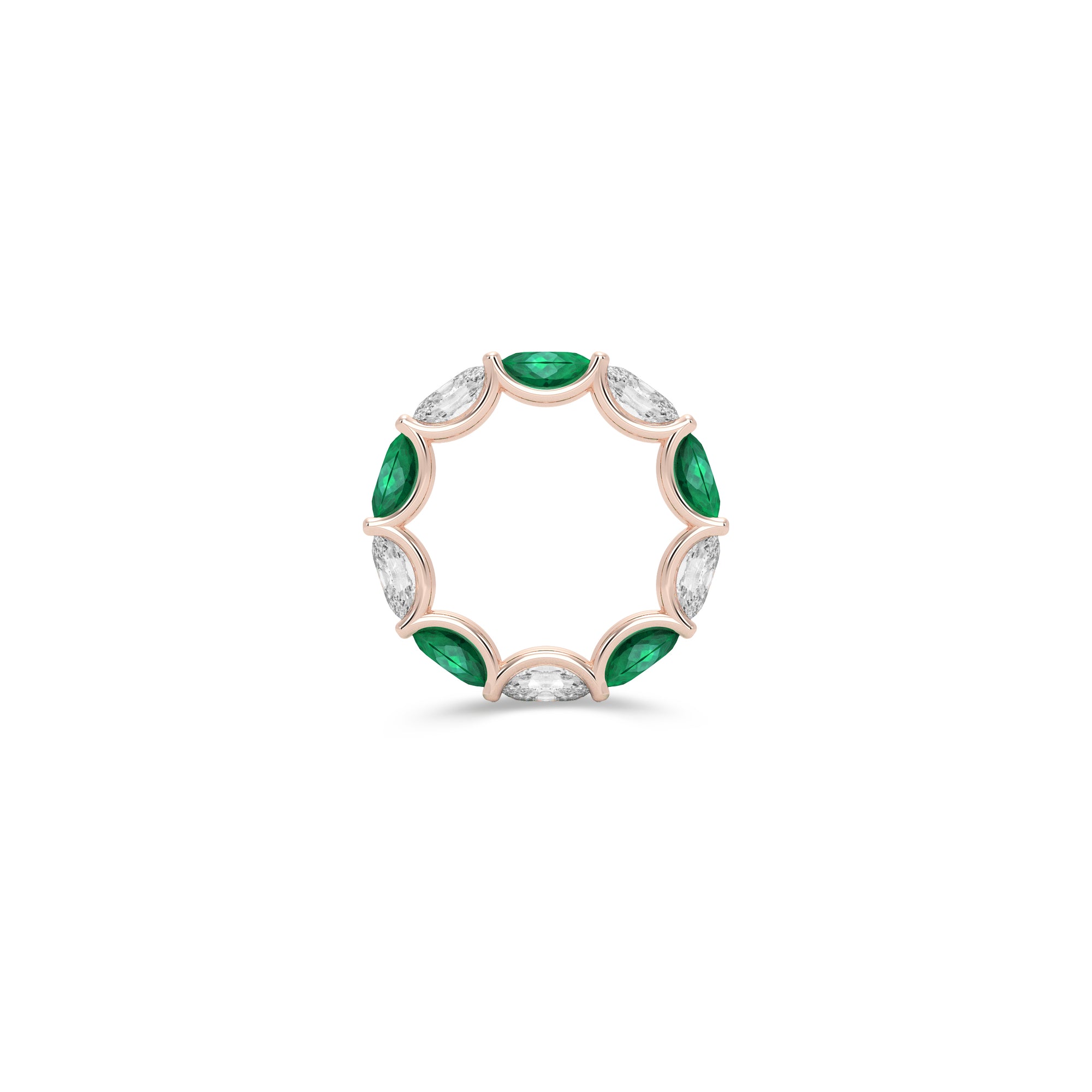 Oval Cut Emerald and Diamond Ring