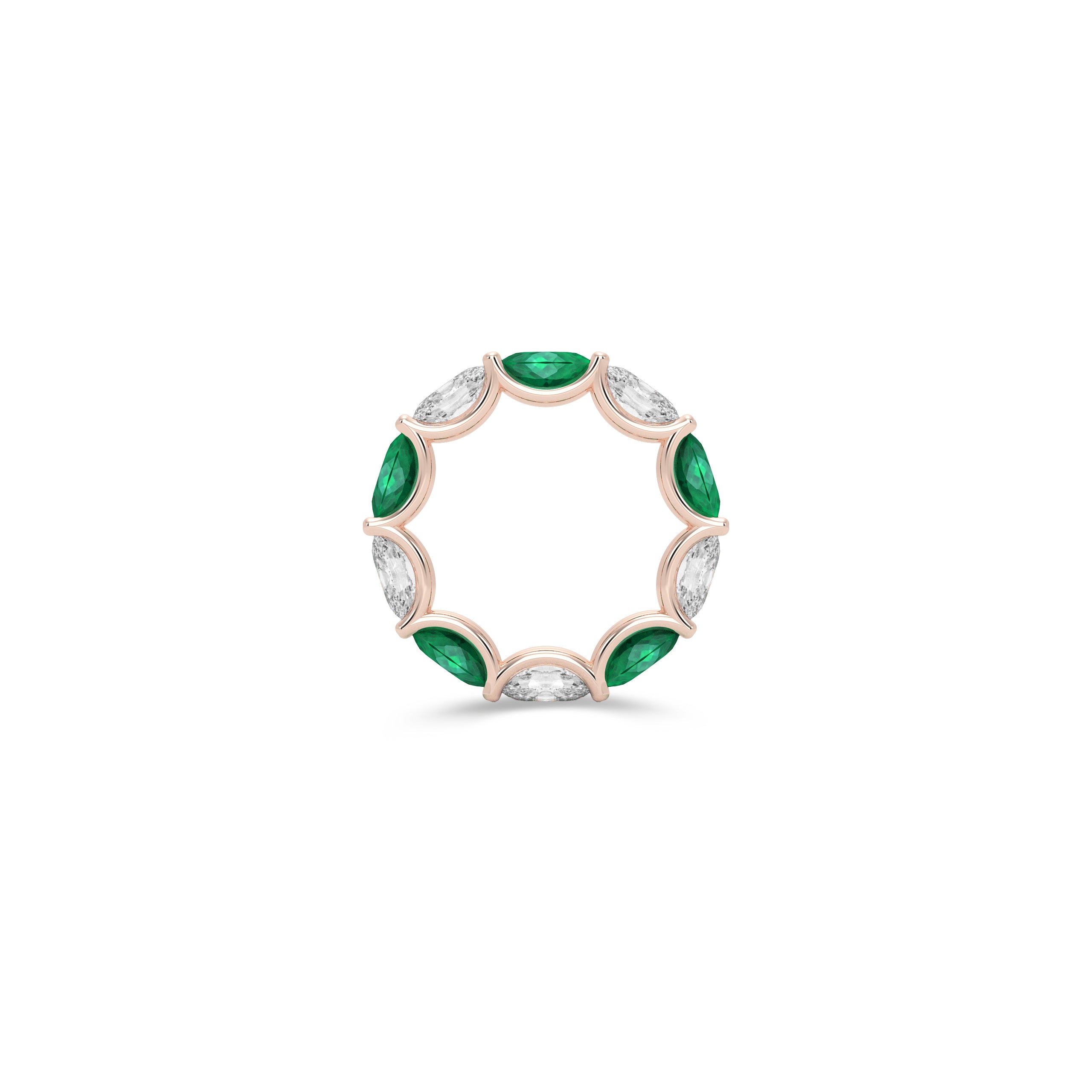 Oval Cut Emerald and Diamond Ring