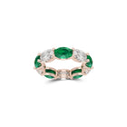 Oval Cut Emerald and Diamond Ring