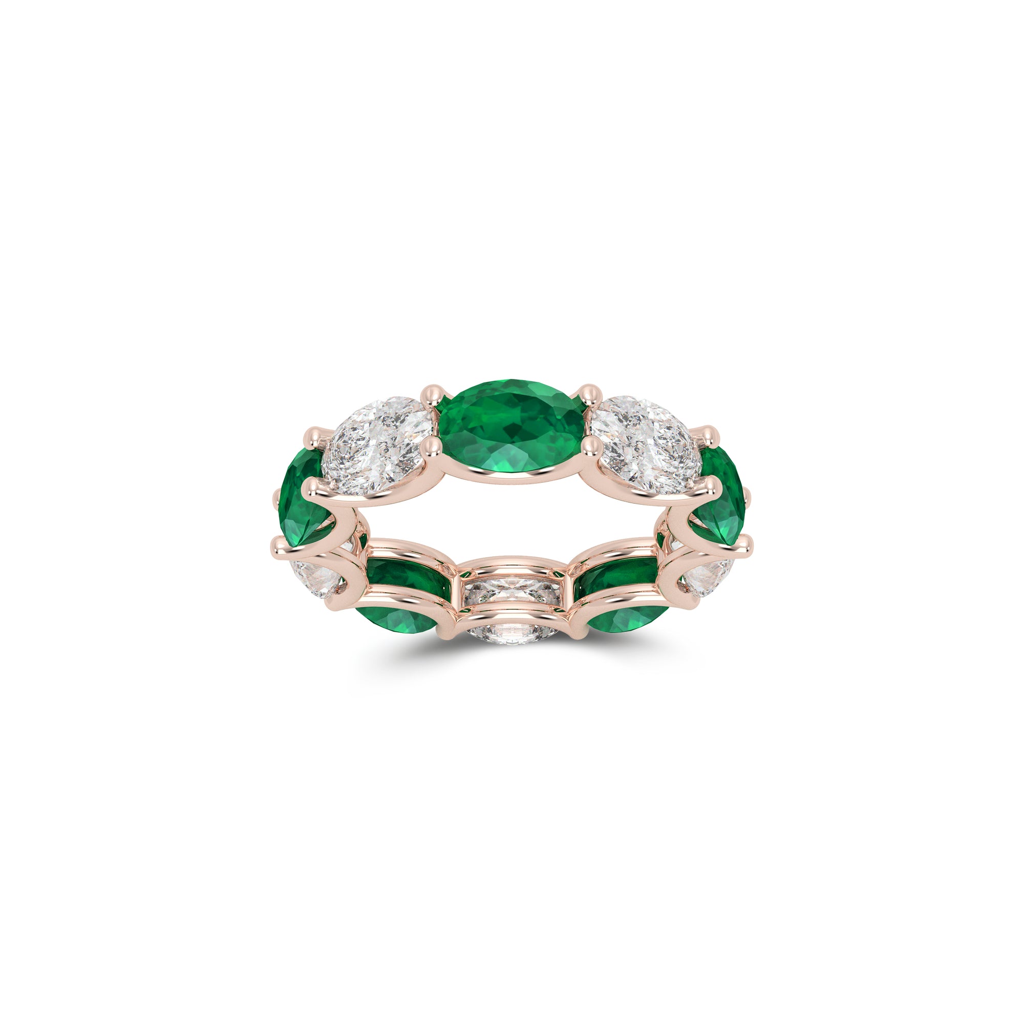Oval Cut Emerald and Diamond Ring