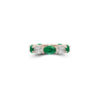 Oval Cut Emerald and Diamond Ring