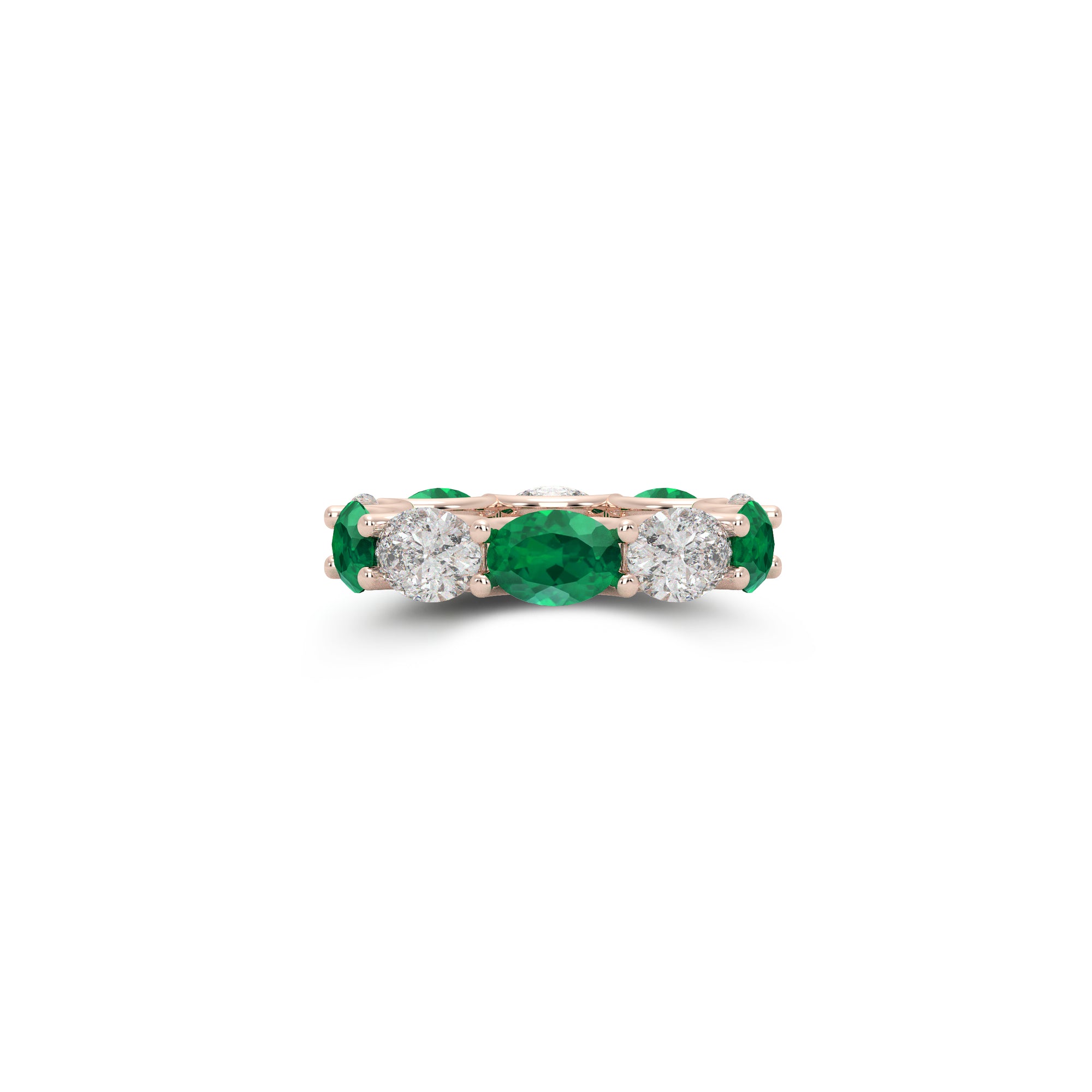 Oval Cut Emerald and Diamond Ring